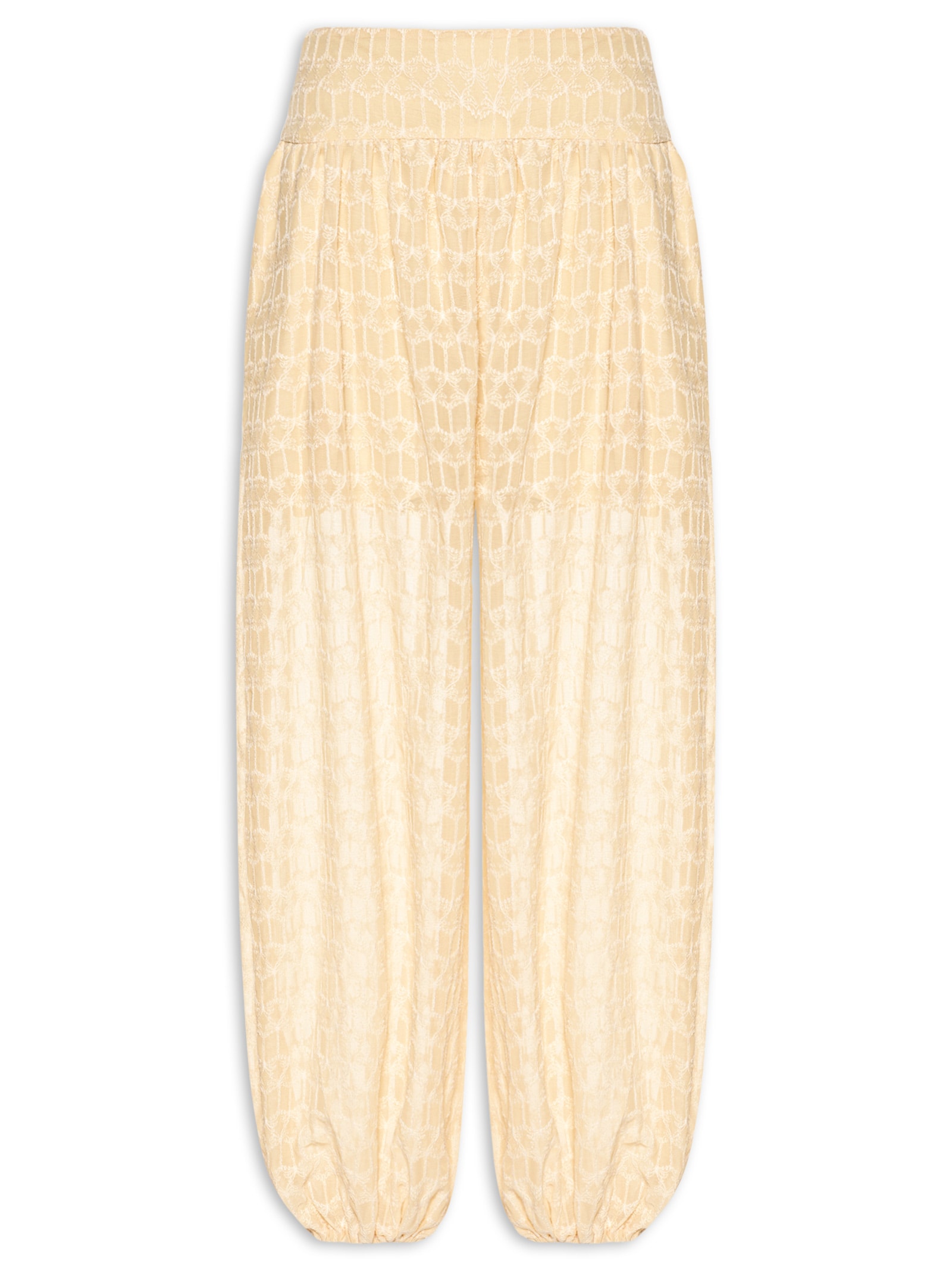 Calça Feminina Aladim Bordada Coqueirinho Amarelo Farm