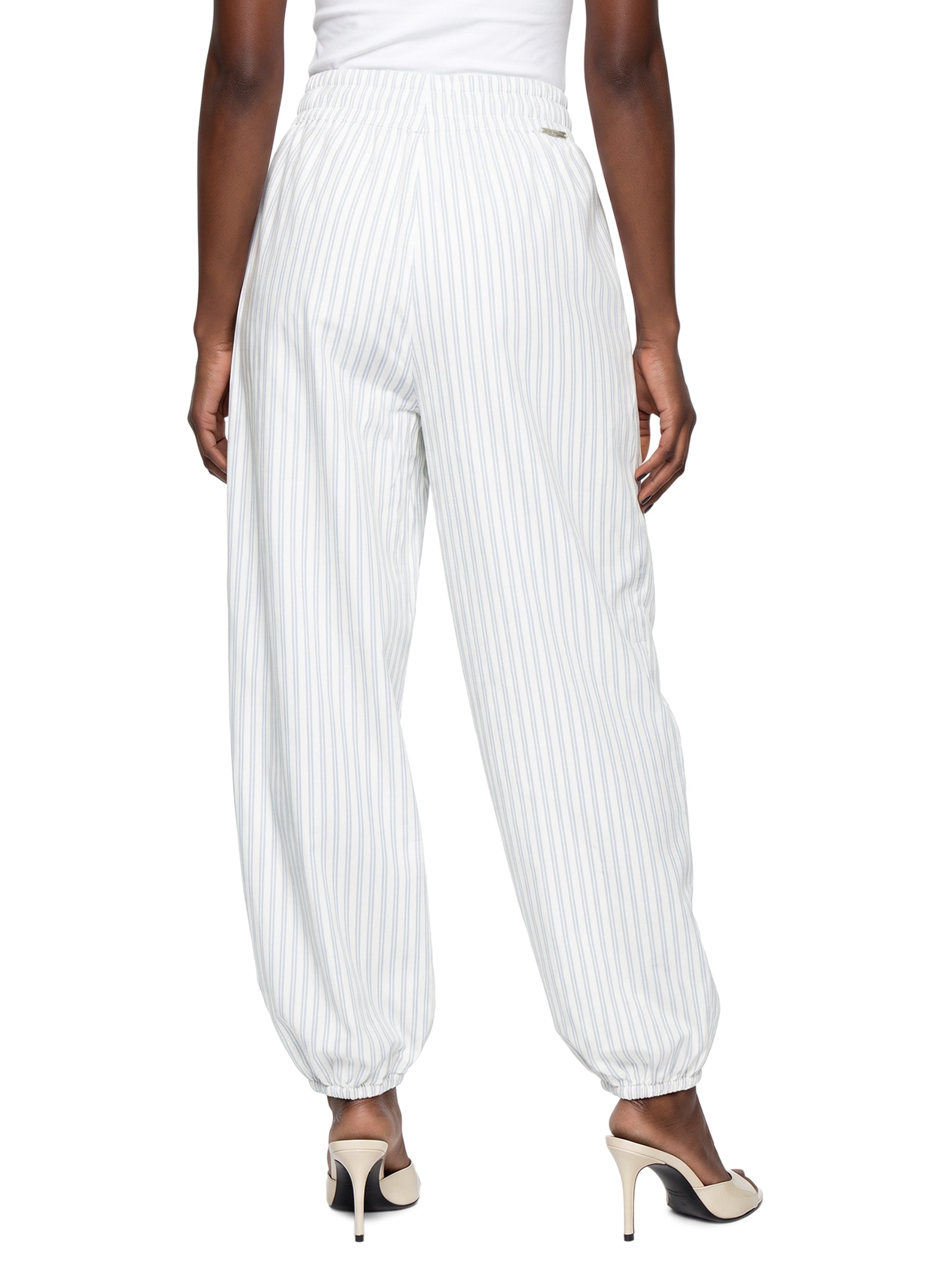 Calça Feminina Aladim Cintura Alta Listrada – Azul Lança Perfume
