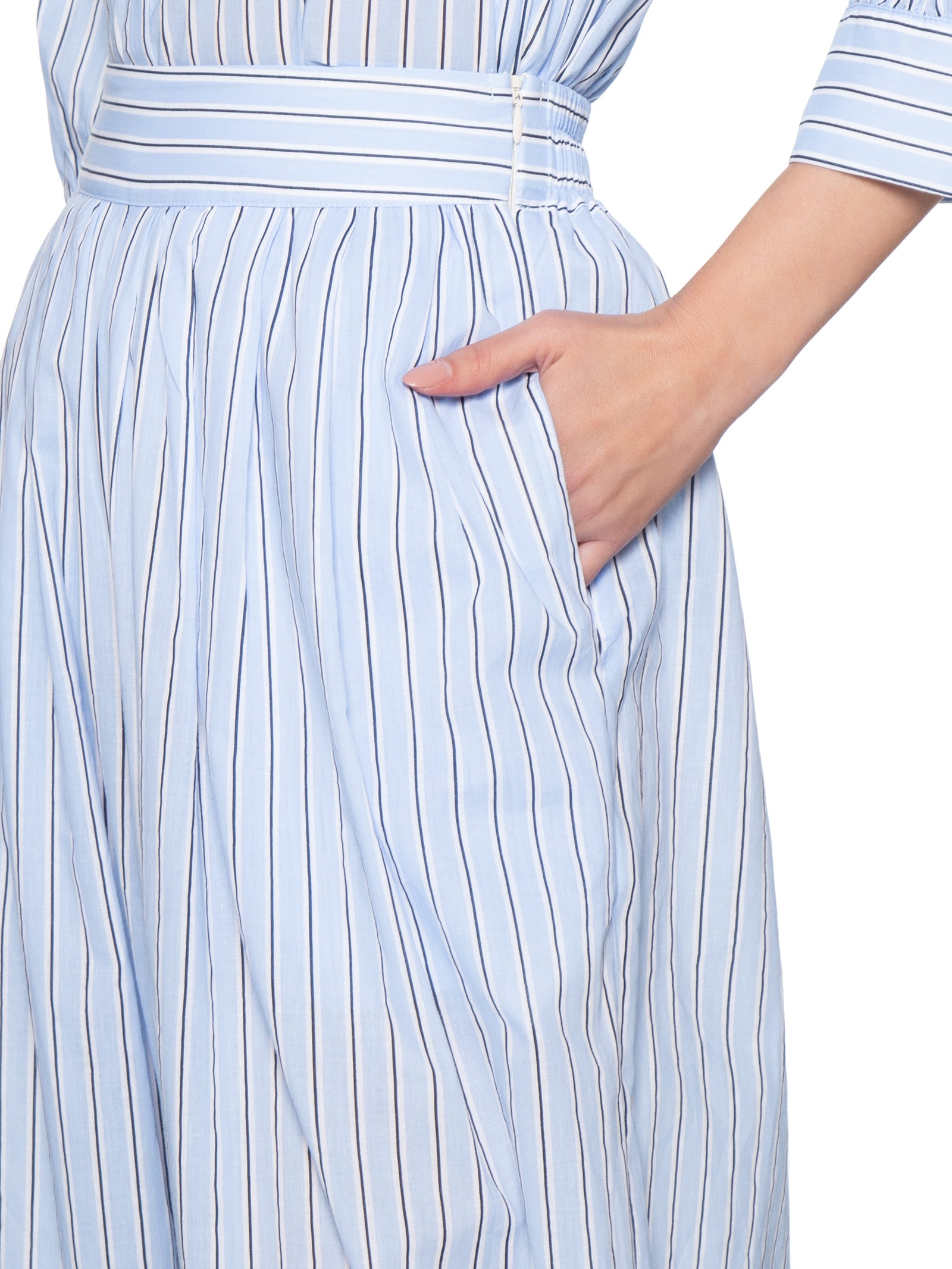 Calça Feminina Aladim Estampa Listra Litoral Azul Dress To