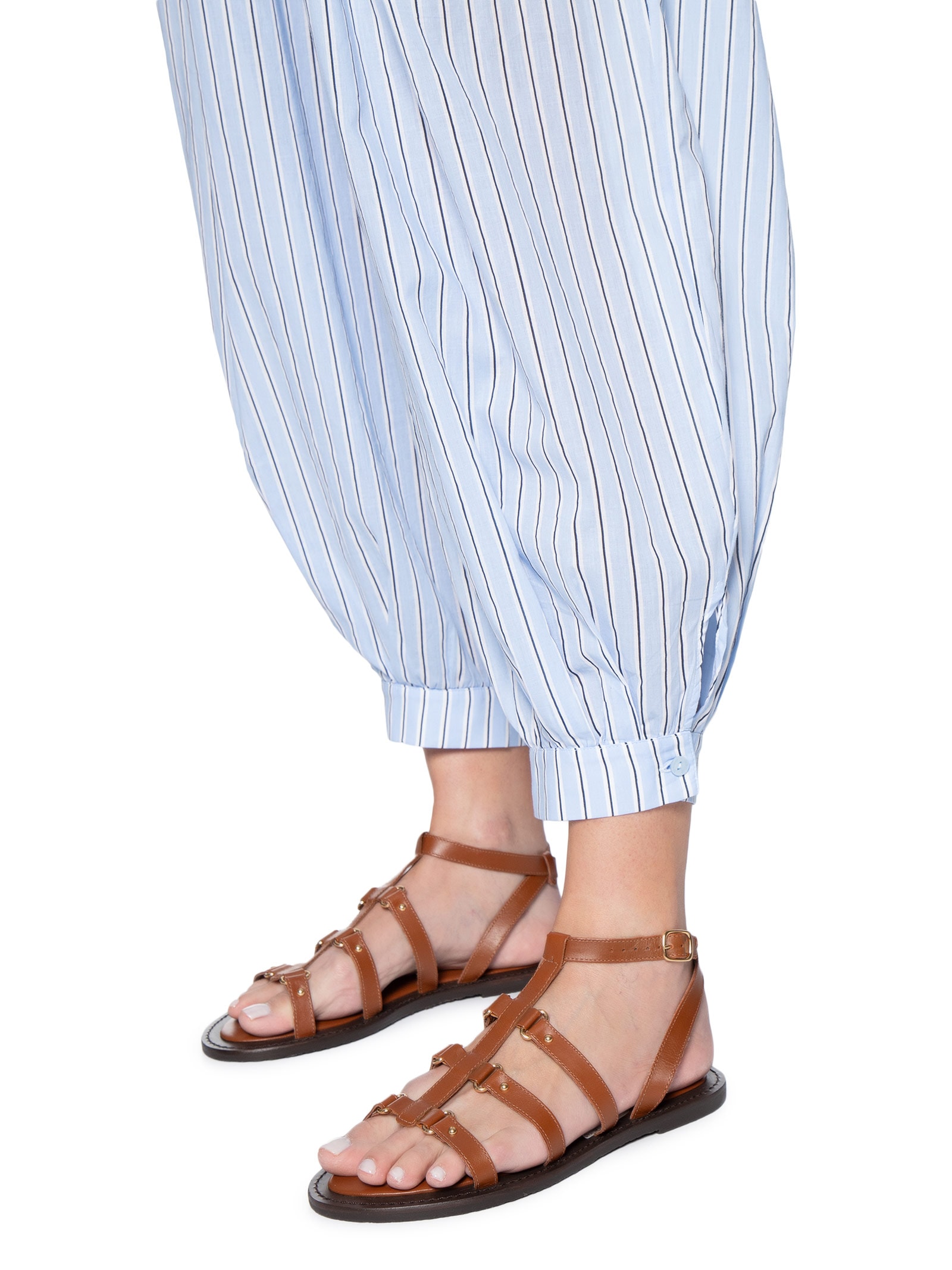 Calça Feminina Aladim Estampa Listra Litoral Azul Dress To
