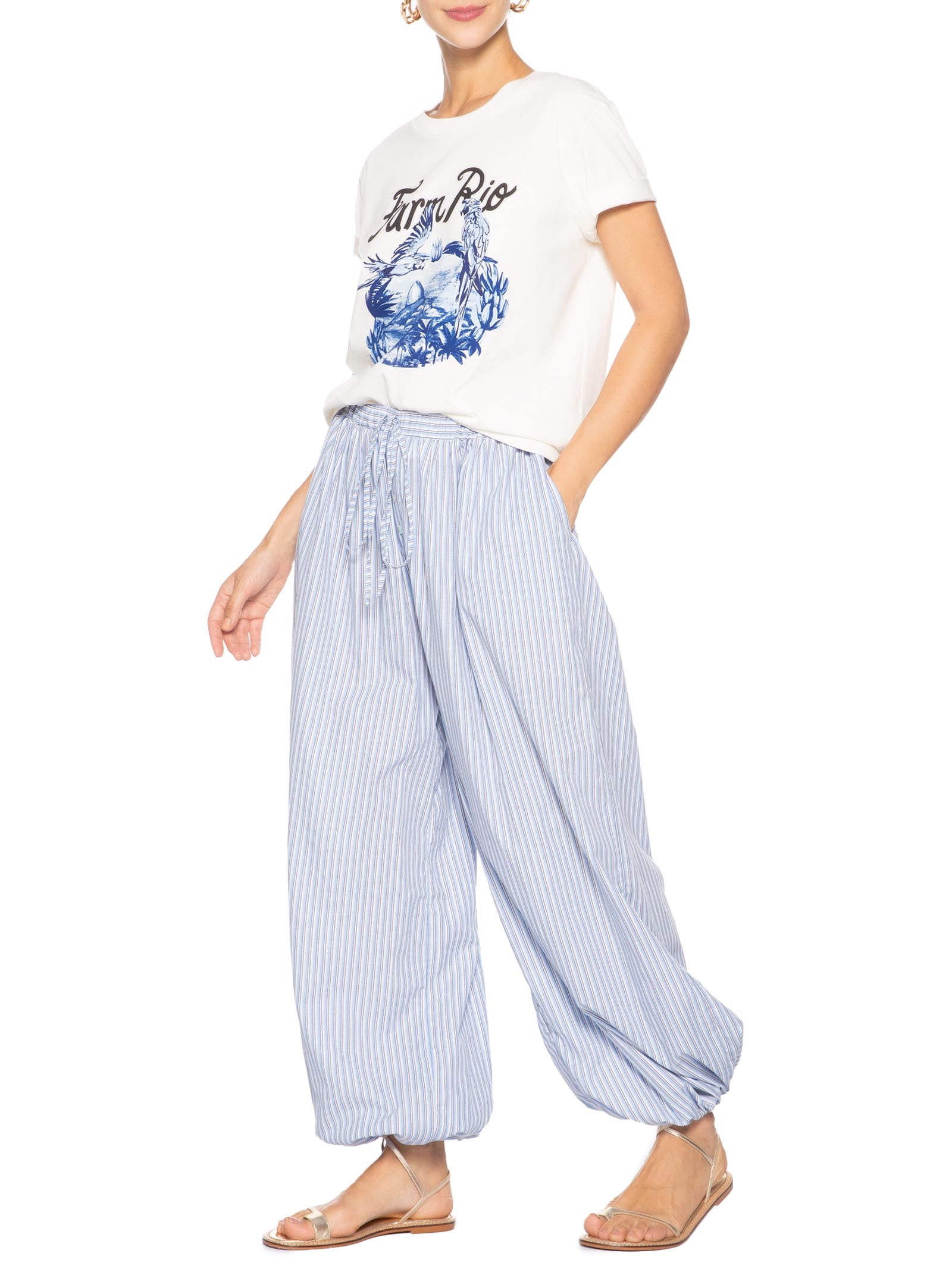 Calça Feminina Aladim Listra Azul Farm