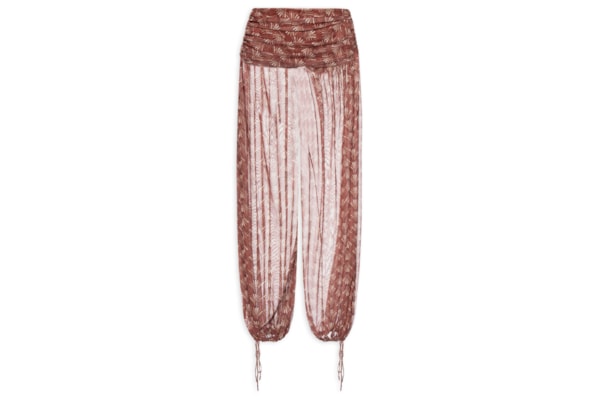 Calça Feminina Aladim Pantalona Estampa Conchário - Vermelho