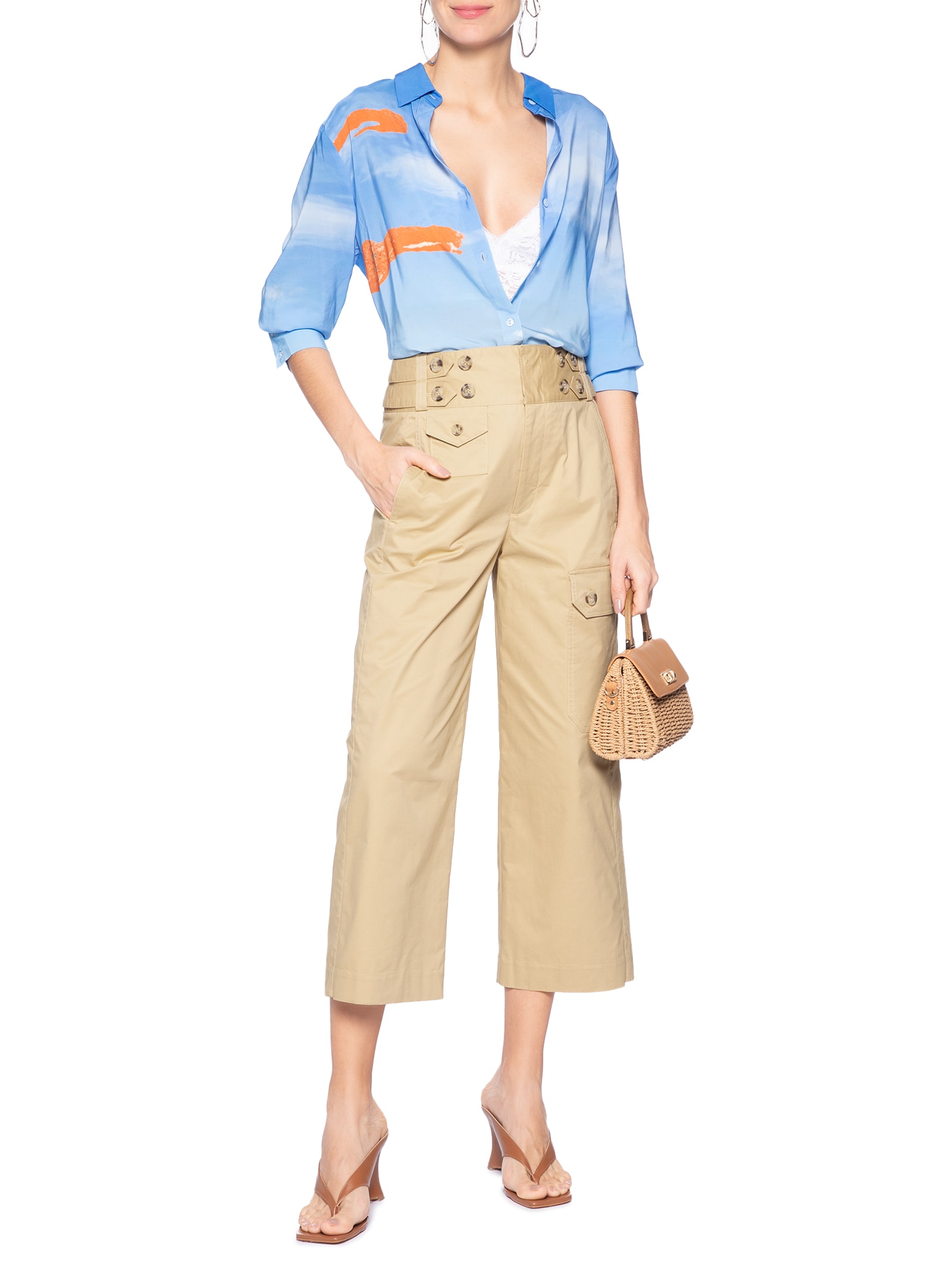 Calça Feminina Aletas Natural Bege Animale