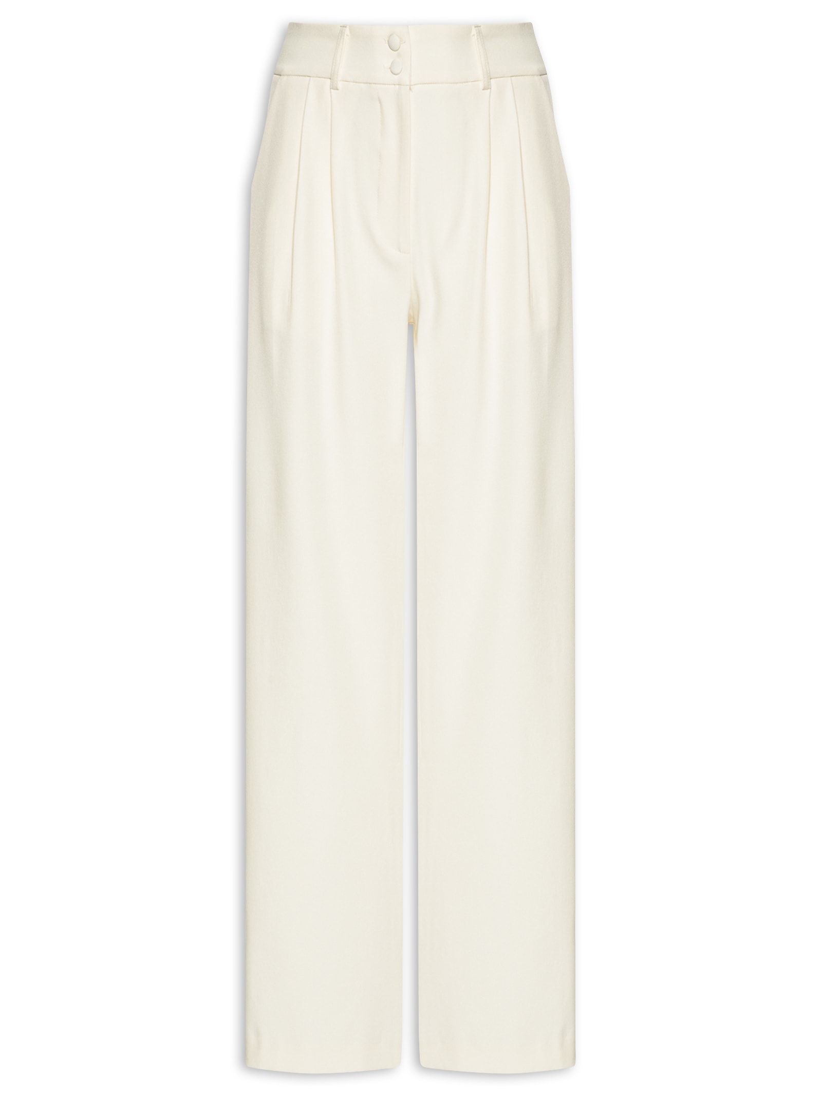 Calça Feminina Alfaiataria Branco Basiq