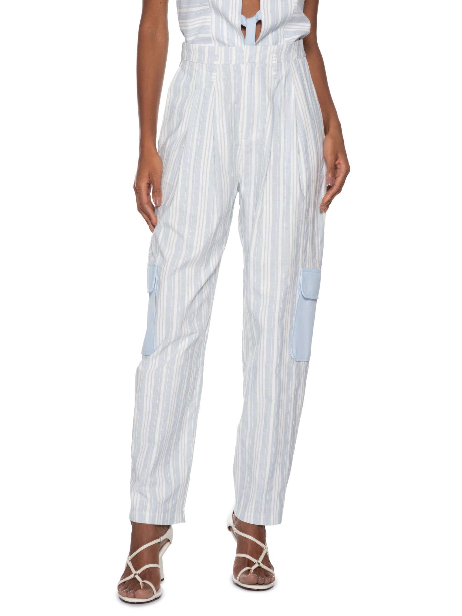 Calça Feminina Alfaiataria Cargo Azul My Favorite