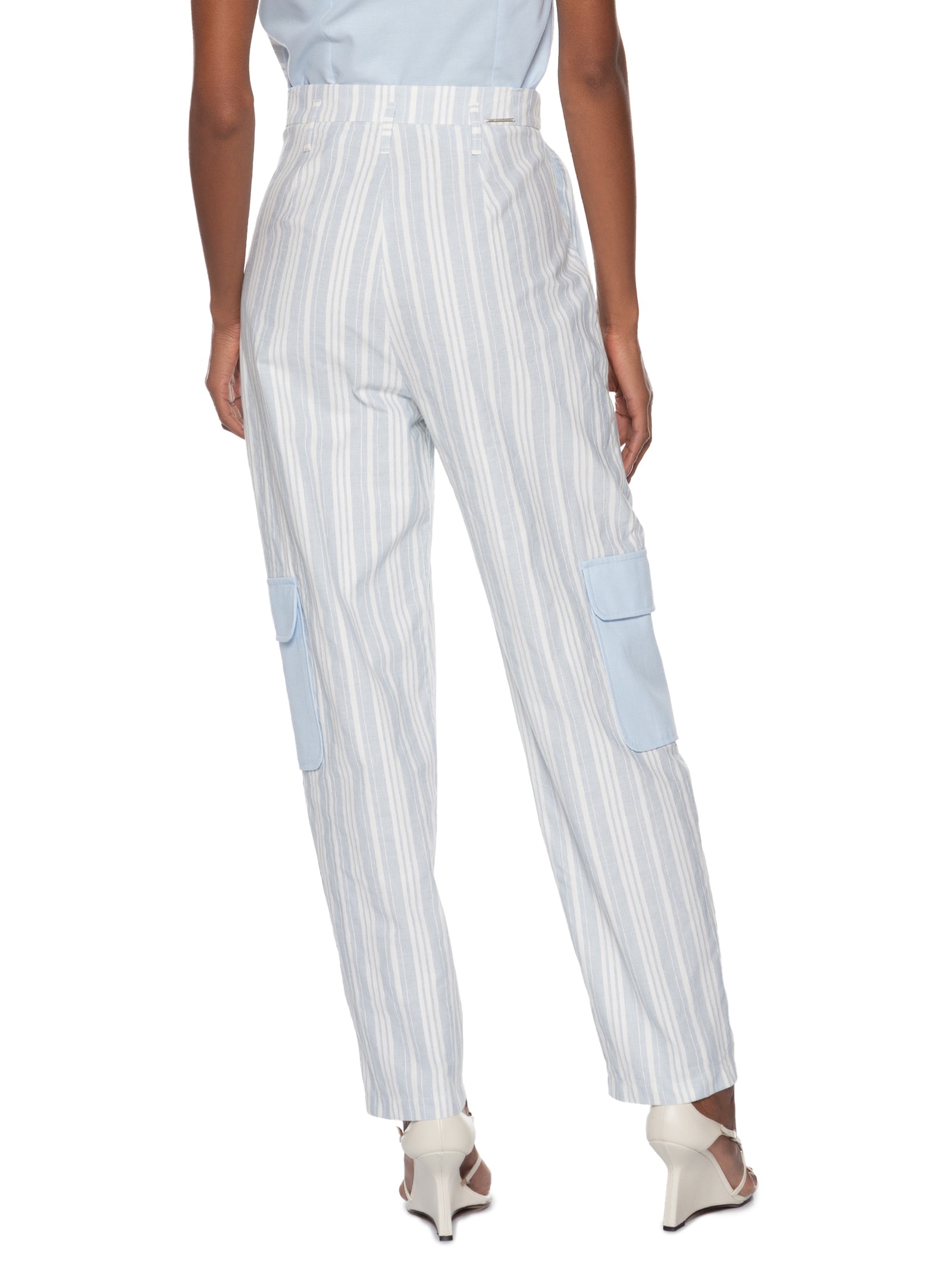 Calça Feminina Alfaiataria Cargo Azul My Favorite