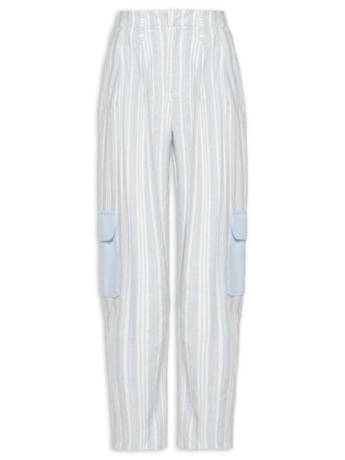 Calça Feminina Alfaiataria Cargo – Azul