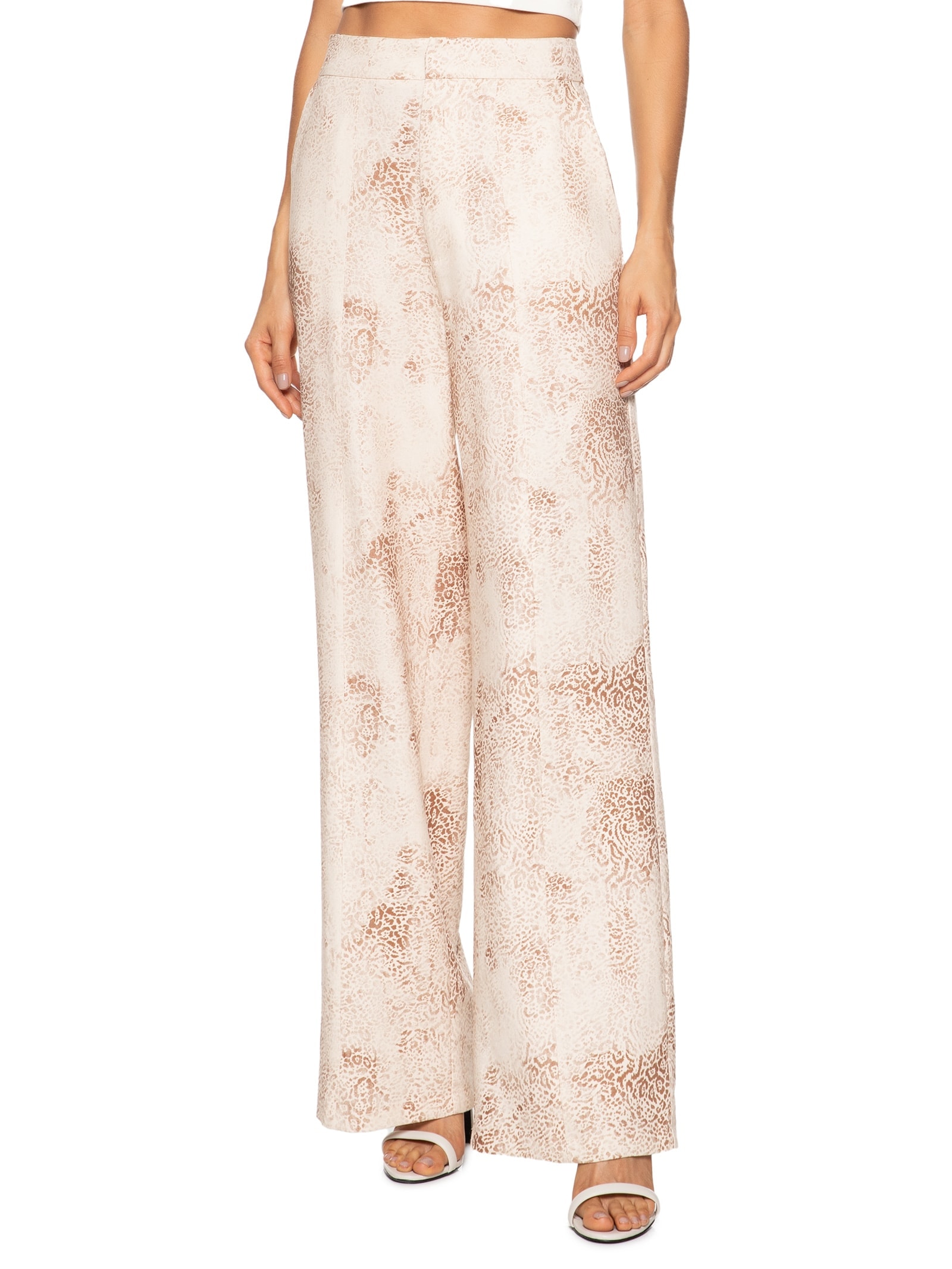 Calça Feminina Alfaiataria Cintura Alta Animal Print My Favorite Things