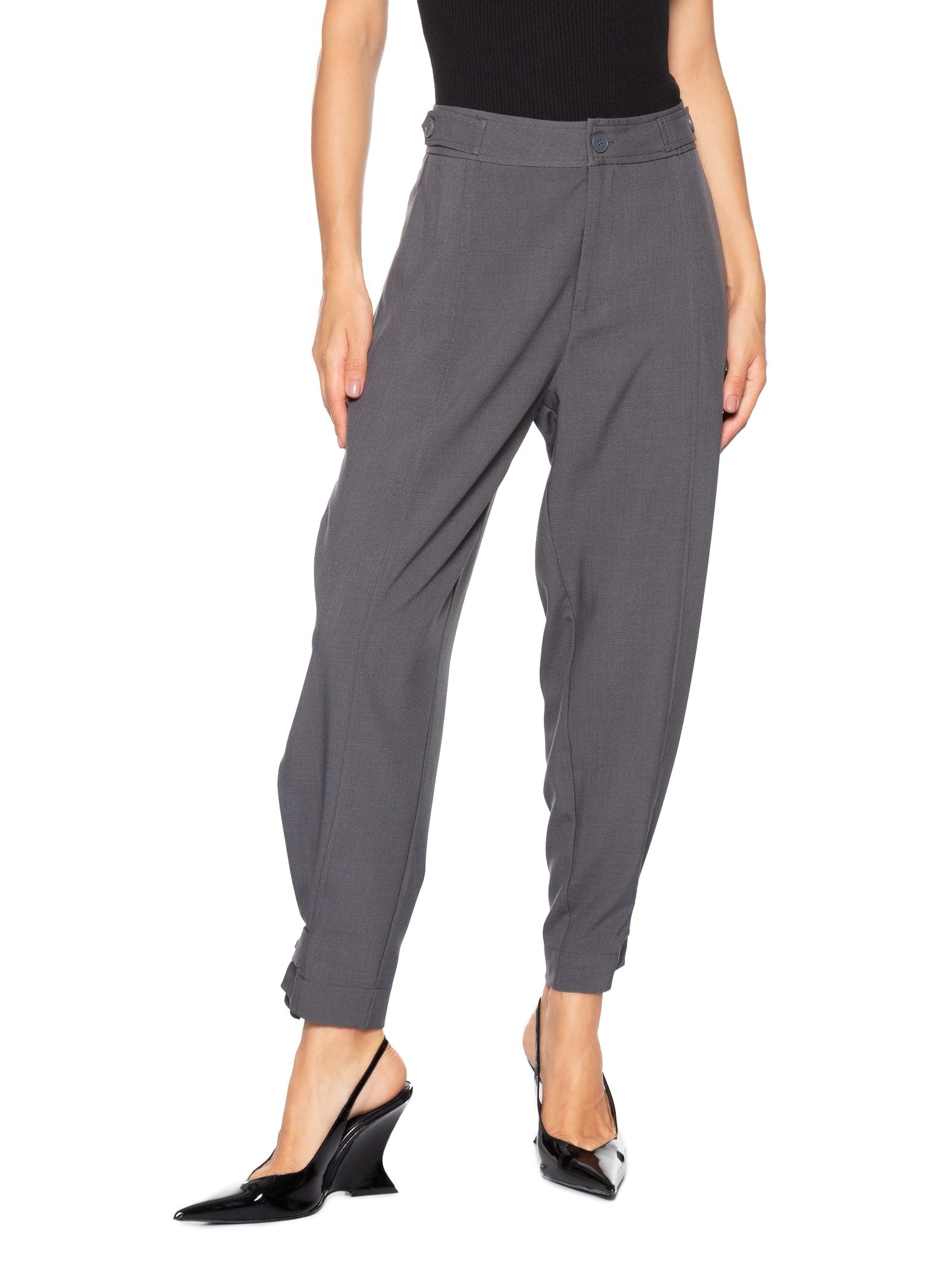 Calça Feminina Alfaiataria Cinza Market 33