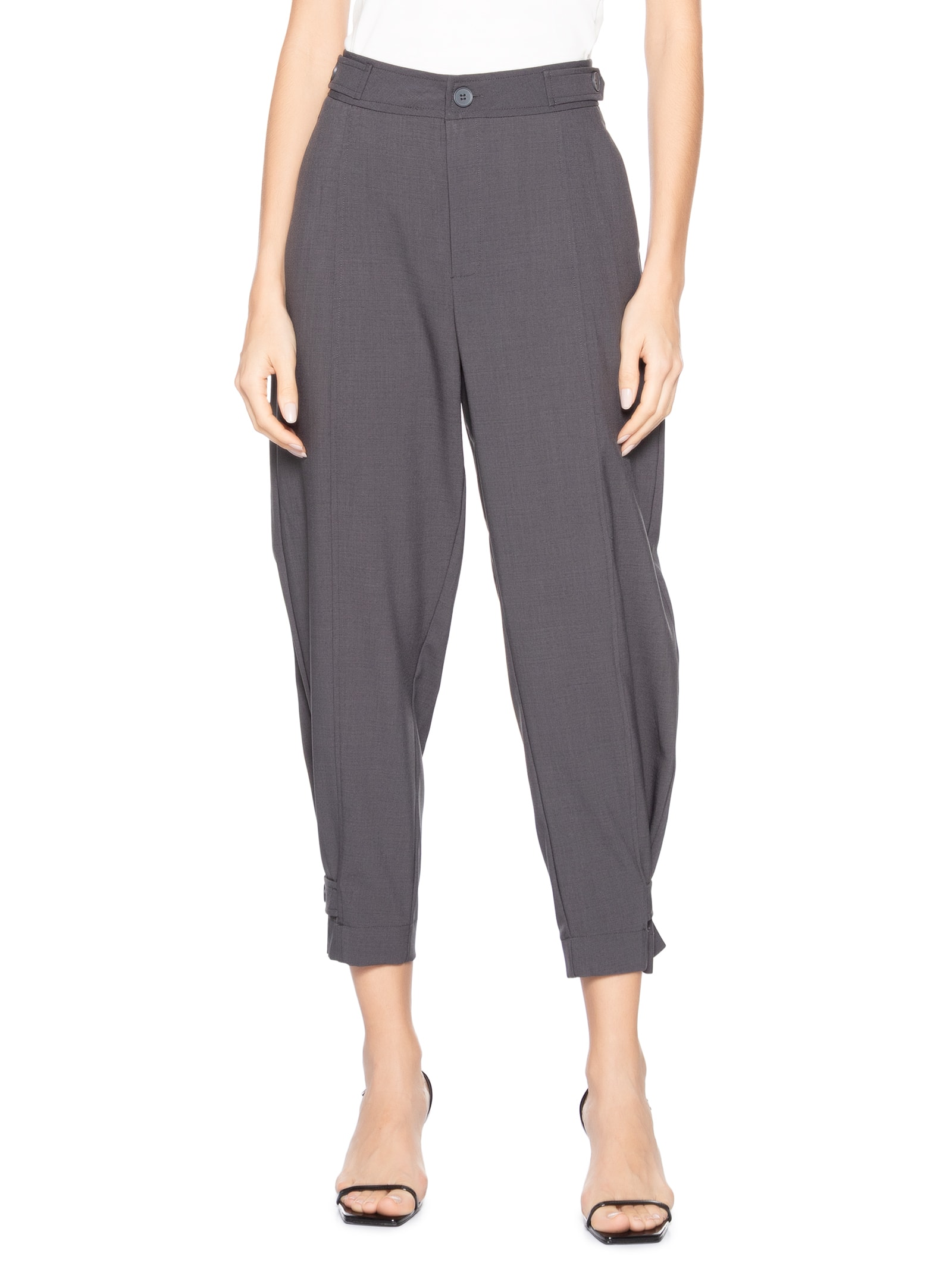 Calça Feminina Alfaiataria Cinza Market 33