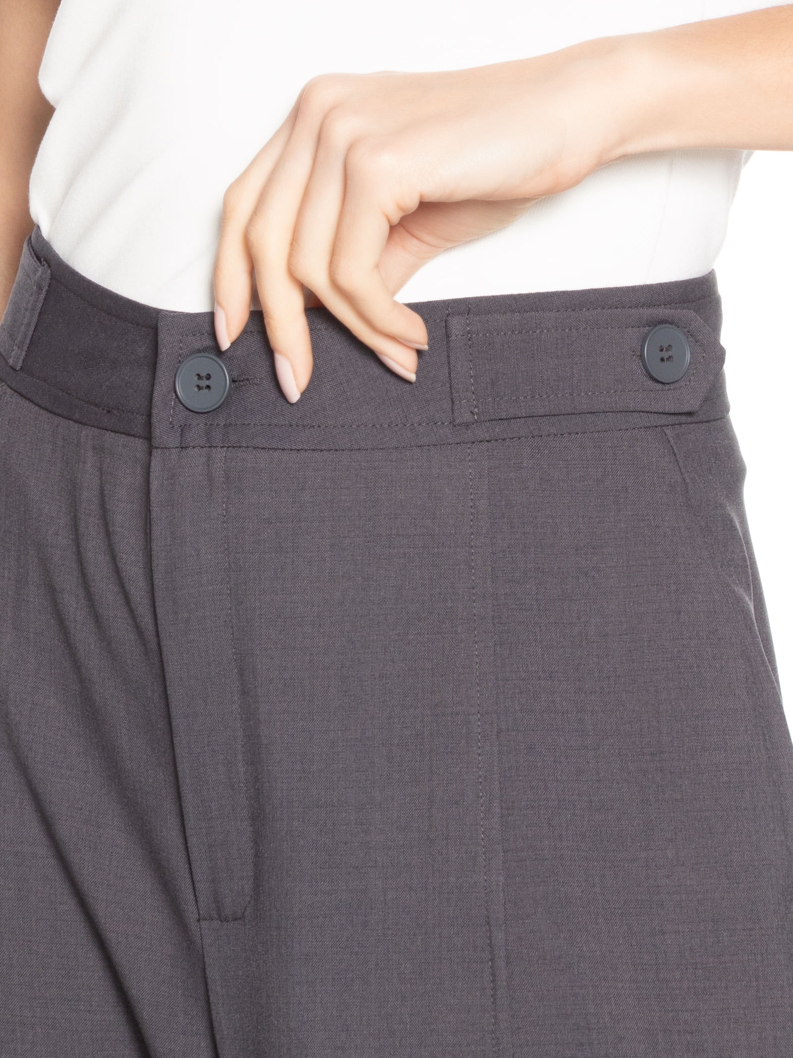Calça Feminina Alfaiataria Cinza Market 33