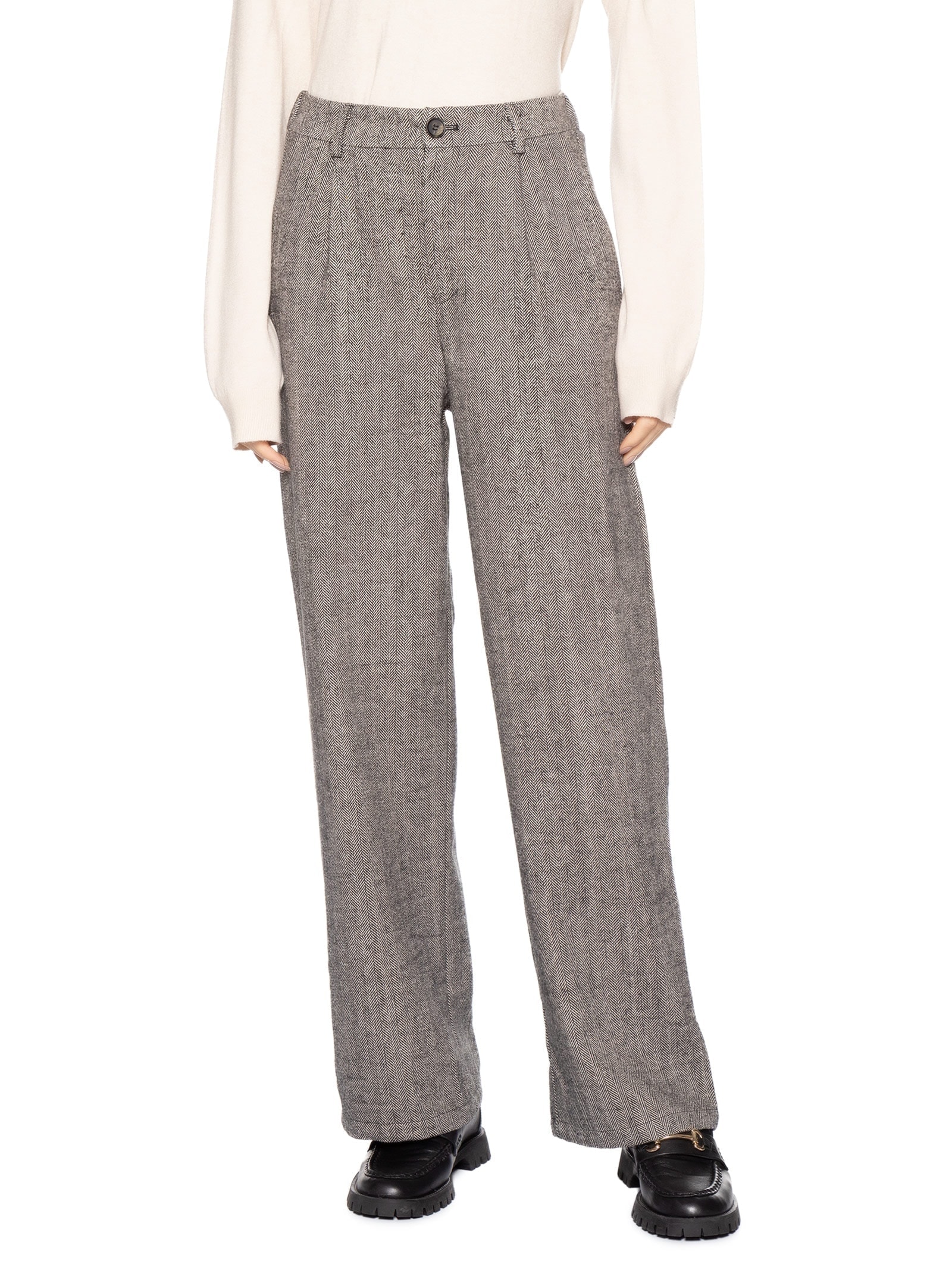 Calça Feminina Alfaiataria Cinza Basiq