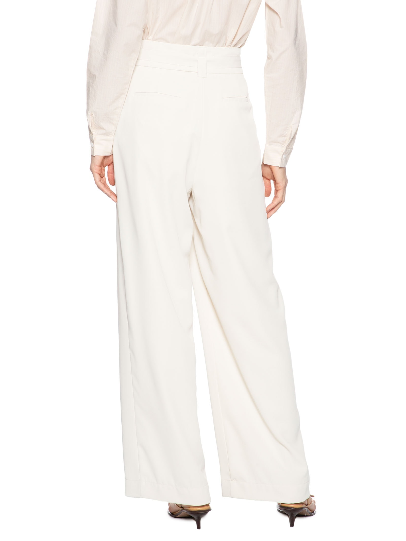 Calça Feminina Alfaiataria Com Cinto Off White '2Essential