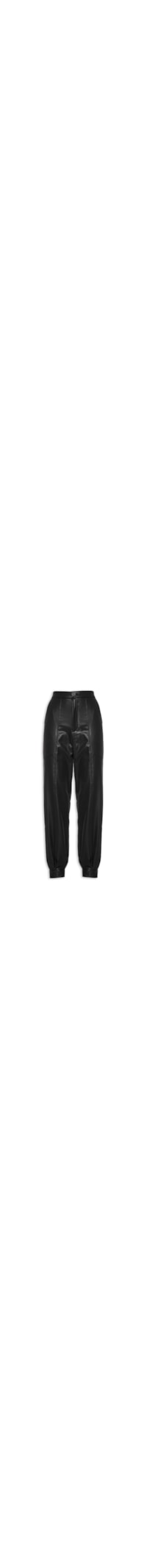 Calça Feminina Alfaiataria Malha Leather - Preto