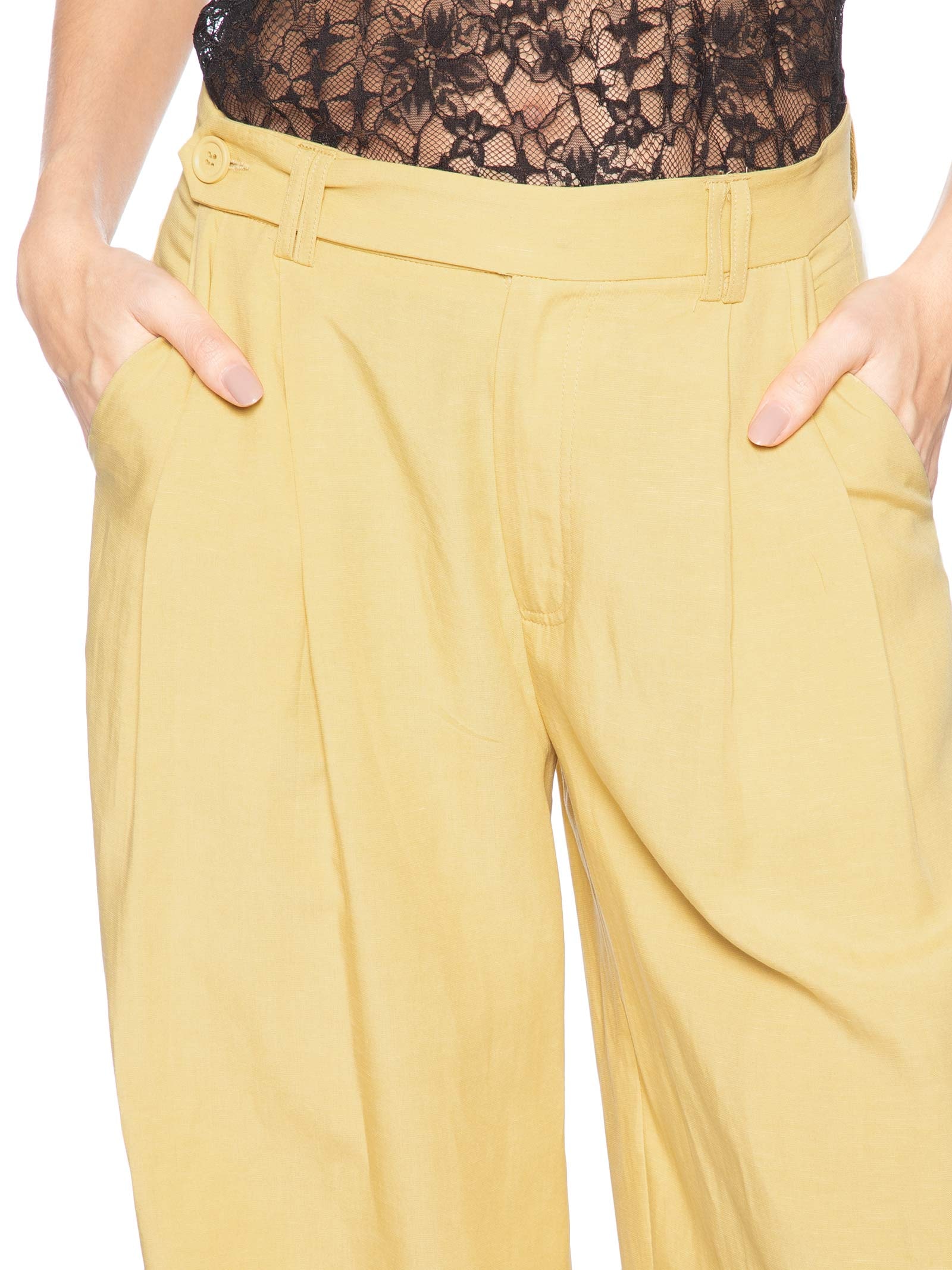 Calça Feminina Alfaiataria Marieta Amarelo Animale Jeans
