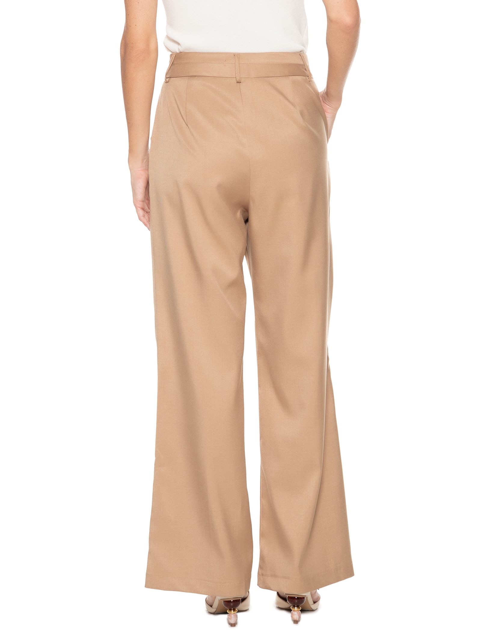Calça Feminina Alfaiataria Marrom Market 33