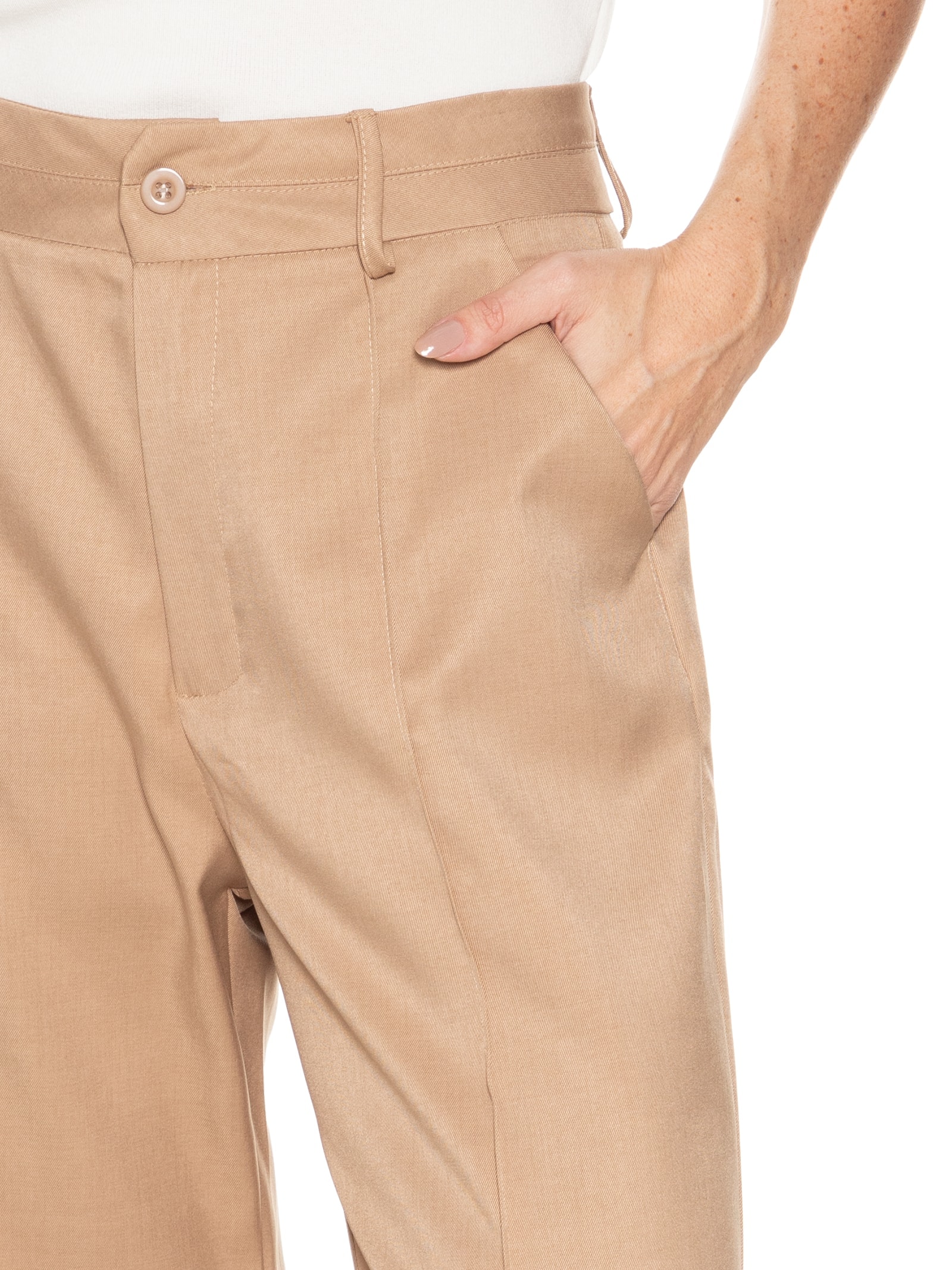 Calça Feminina Alfaiataria Marrom Market 33
