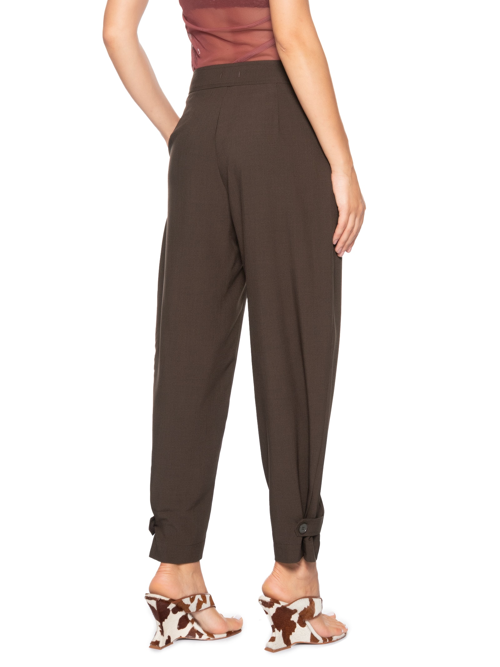 Calça Feminina Alfaiataria Marrom Market 33