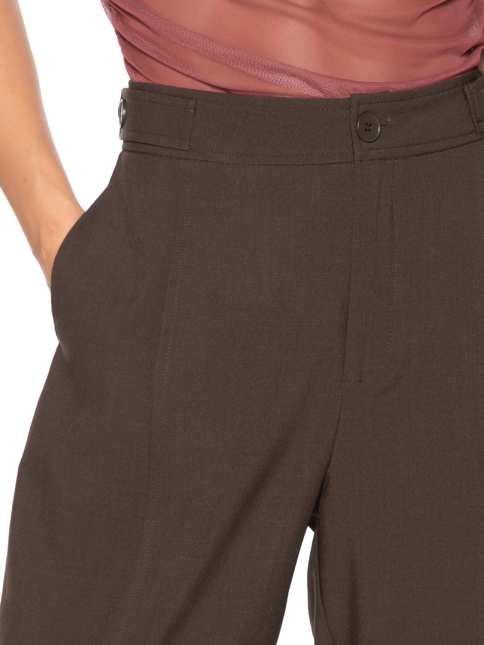 Calça Feminina Alfaiataria Marrom Market 33