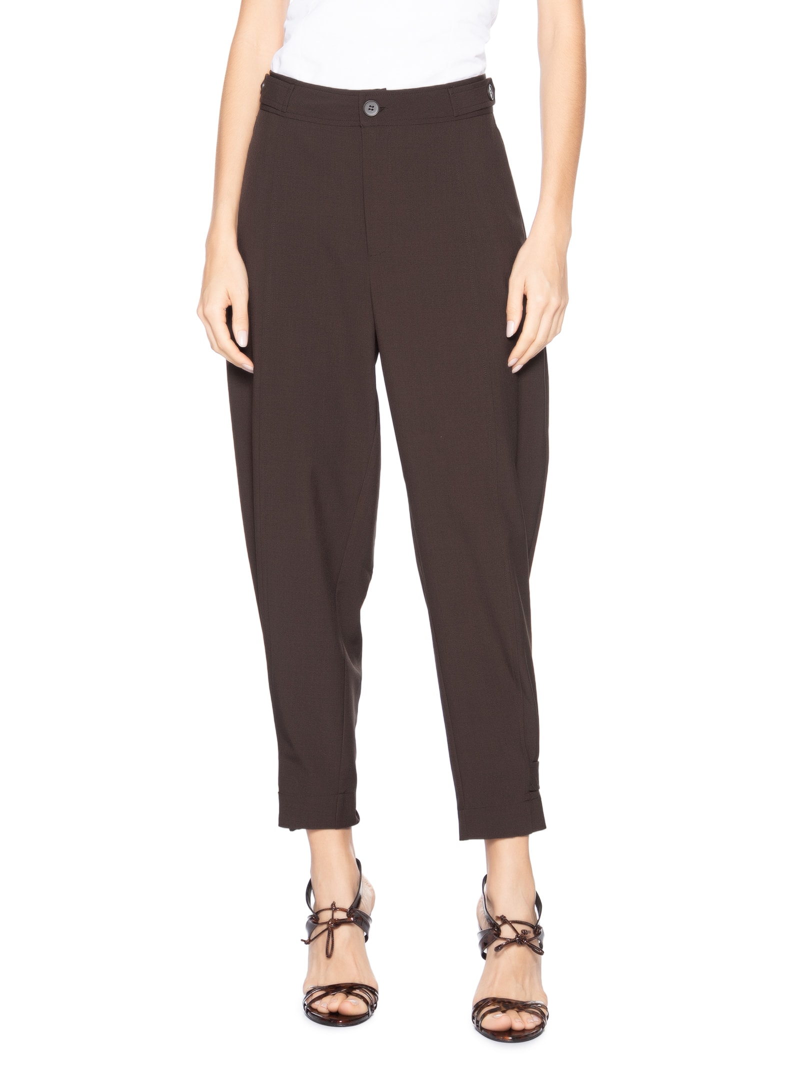 Calça Feminina Alfaiataria Marrom Market 33