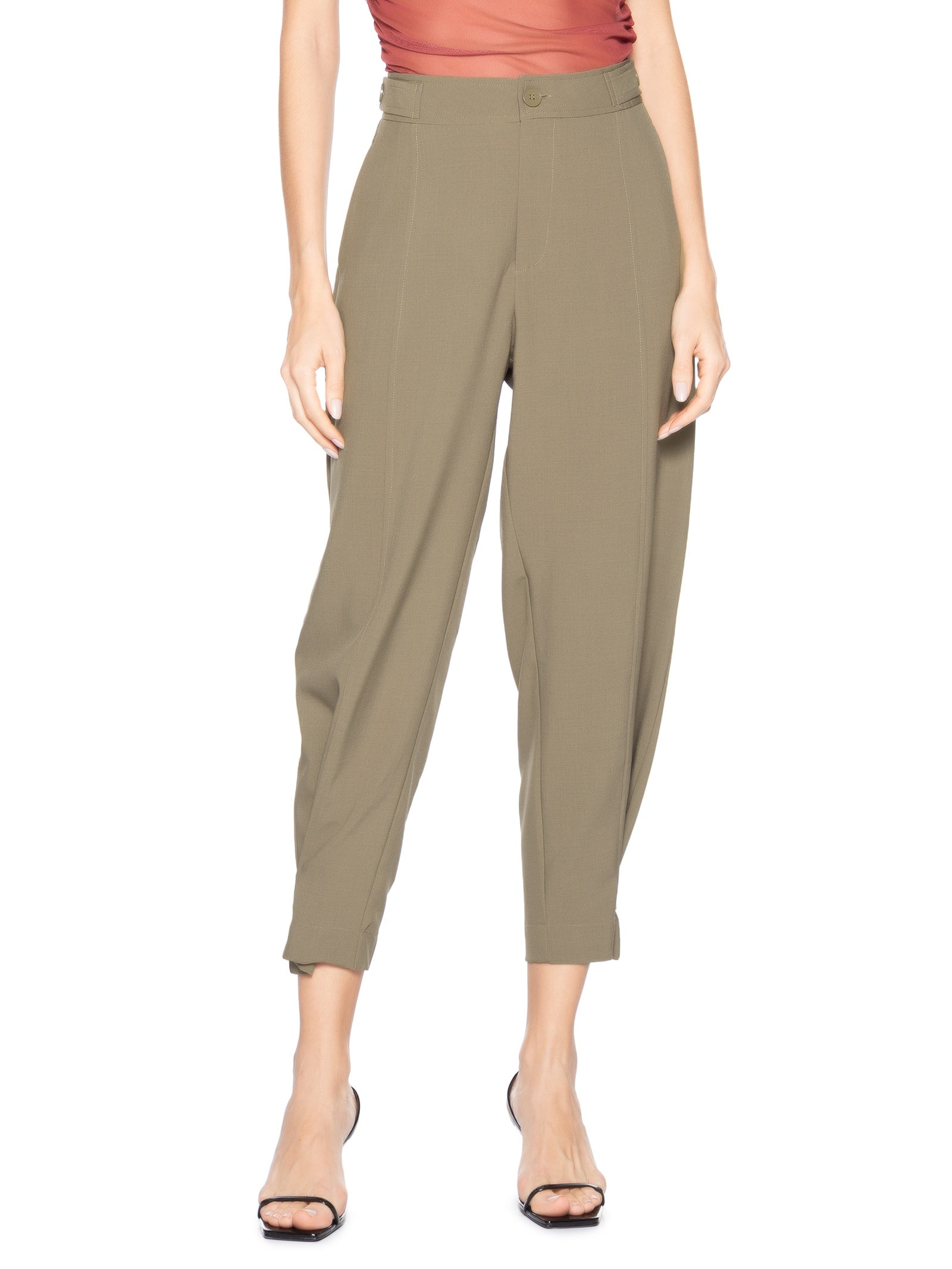 Calça Feminina Alfaiataria Marrom Market 33