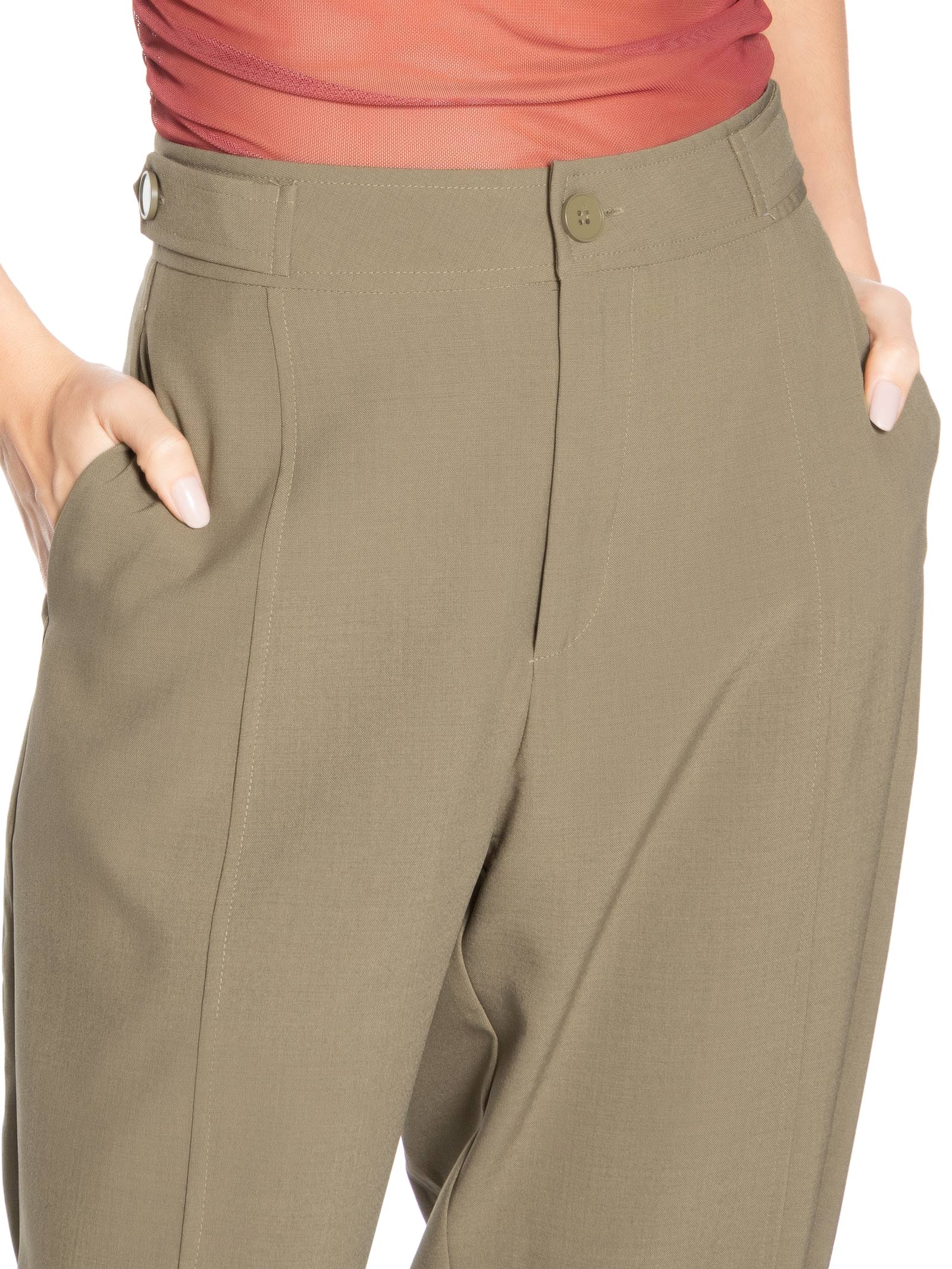 Calça Feminina Alfaiataria Marrom Market 33