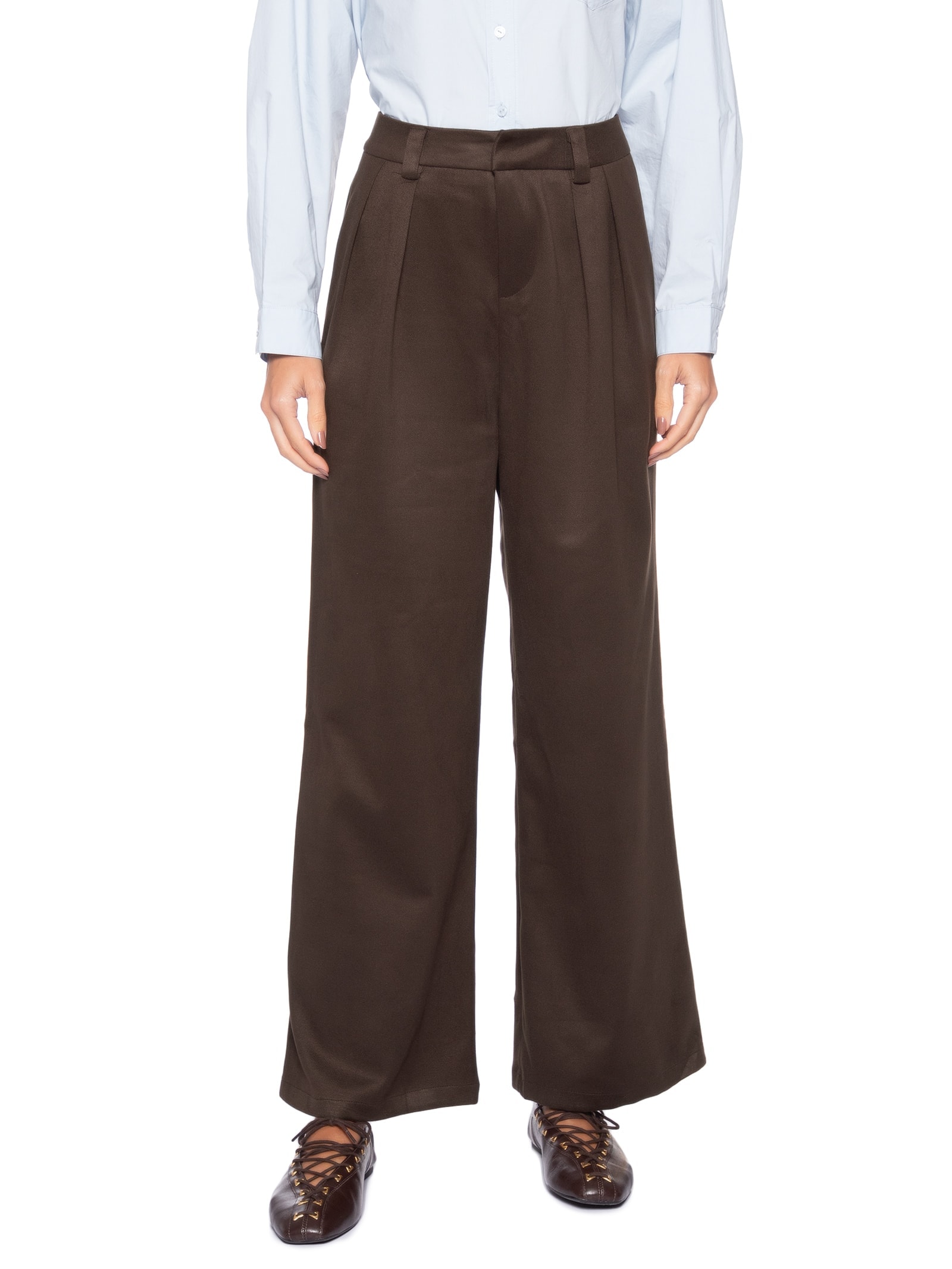 Calça Feminina Alfaiataria Marrom Market 33