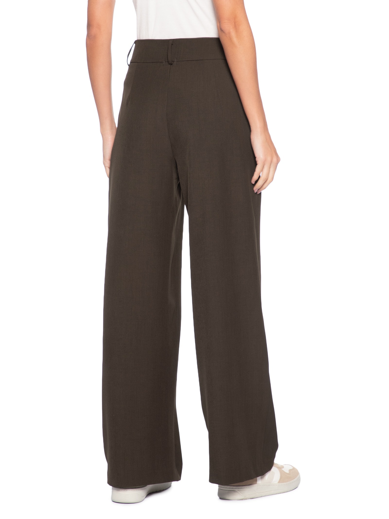 Calça Feminina Alfaiataria Marrom Basiq