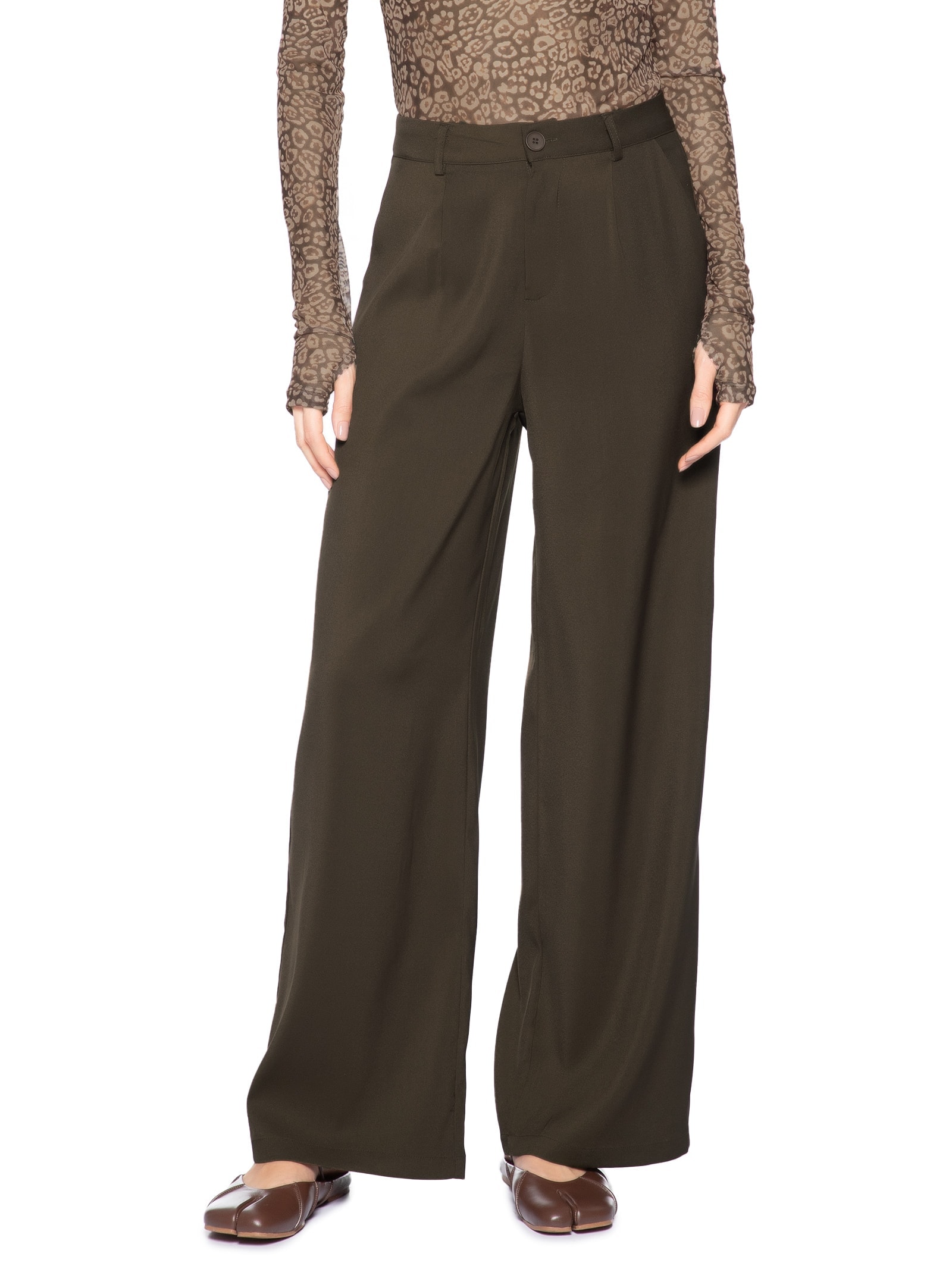 Calça Feminina Alfaiataria Marrom Market 33
