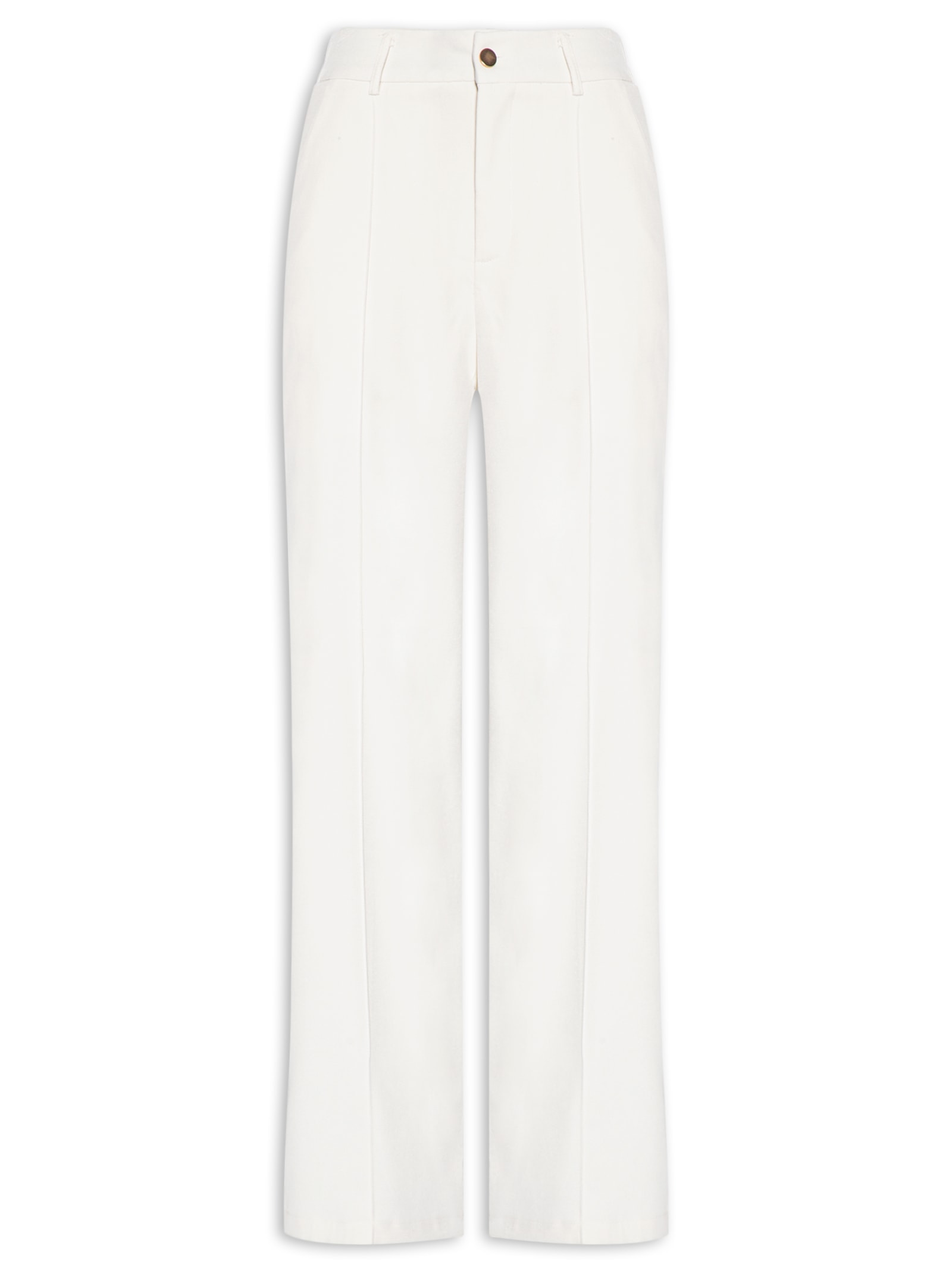 Calça Feminina Alfaiataria Off White '2Essential
