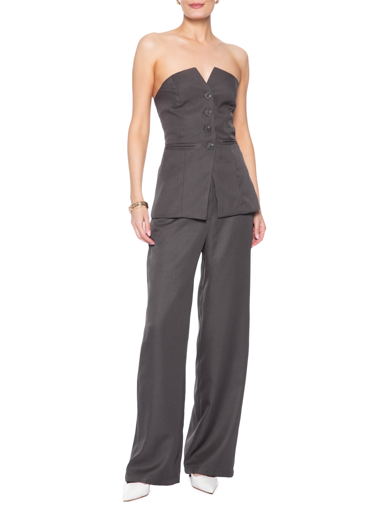 Calça Feminina Alfaiataria Pied Marrom '2Essential