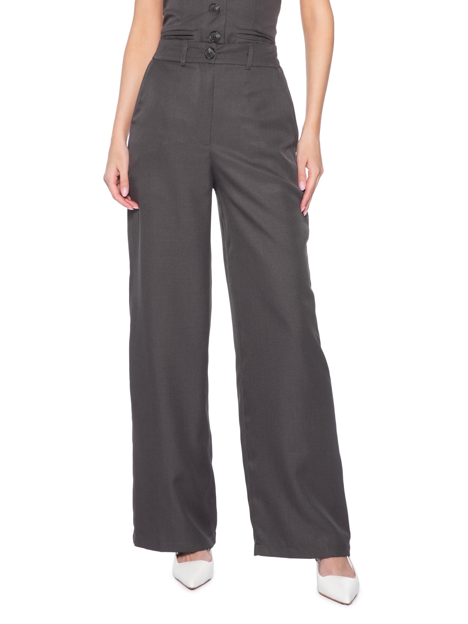 Calça Feminina Alfaiataria Pied Marrom '2Essential