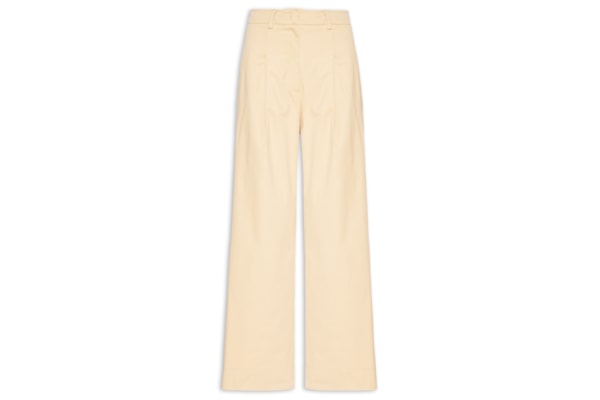 Calça Feminina Alfaiataria Pregas - Amarelo