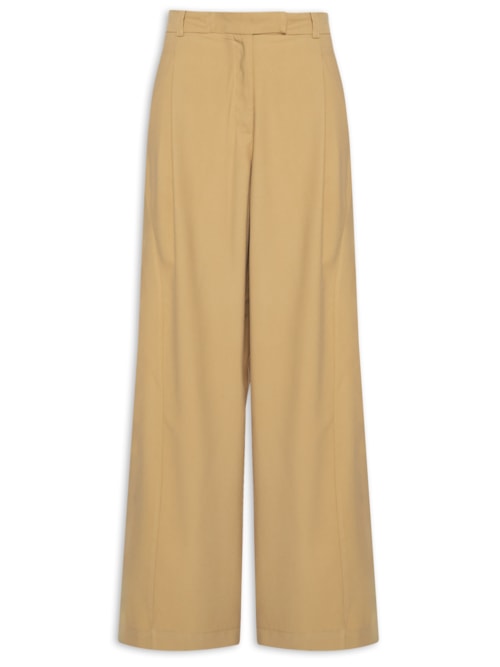 Calça Feminina Alfaiataria Recortes - Marrom