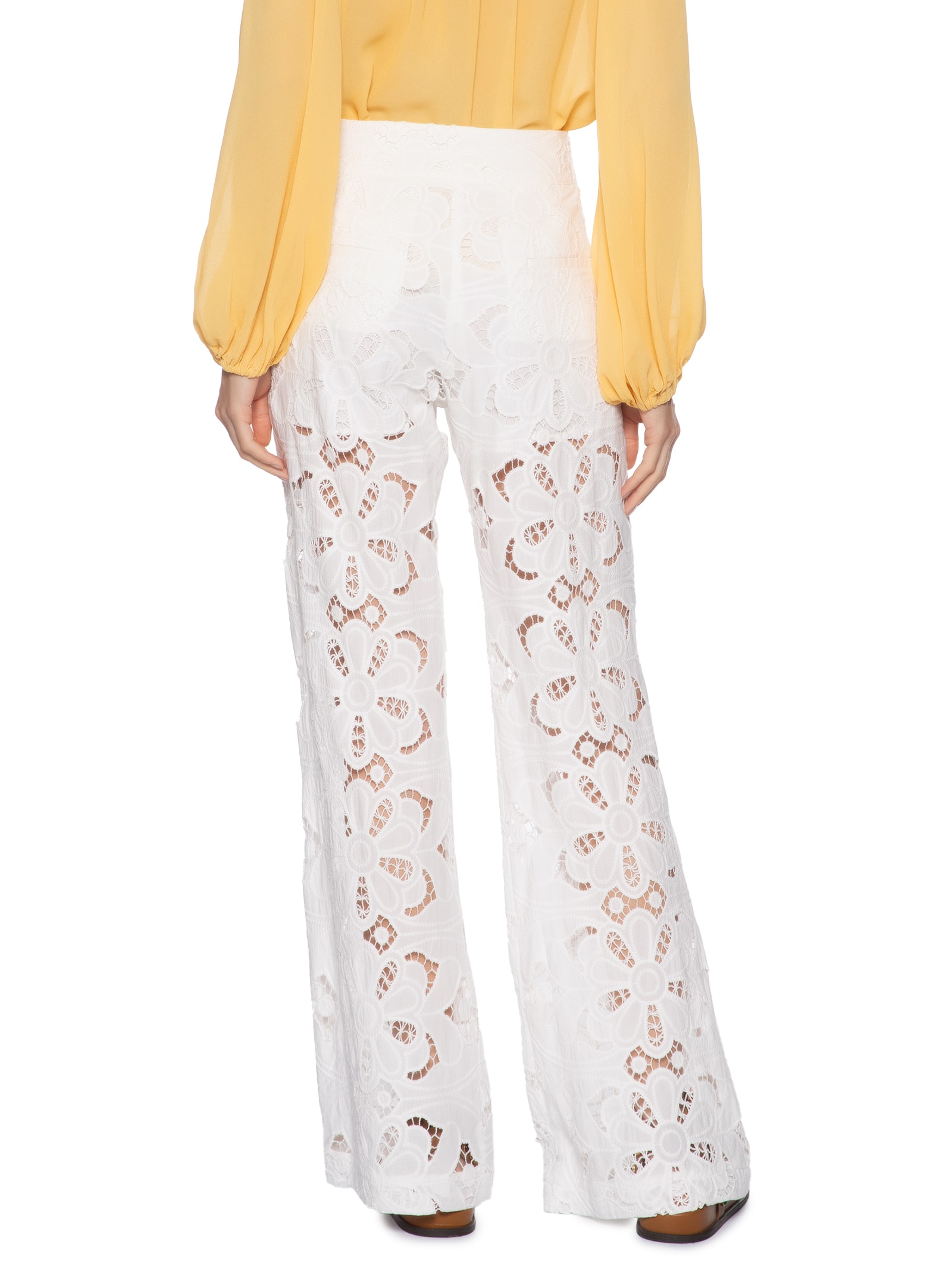 Calça Feminina Alfaiataria Renda Branco Maria Filó