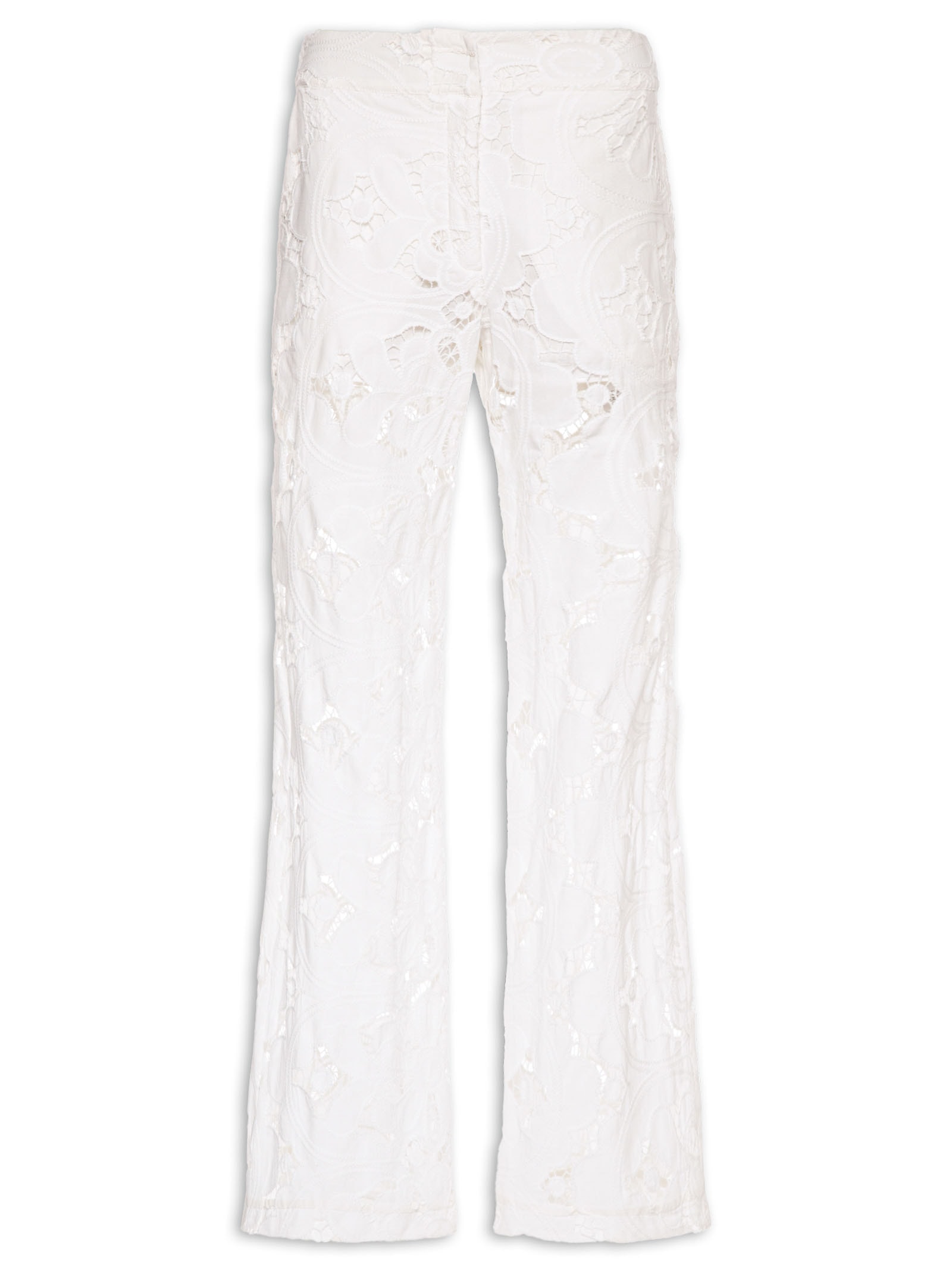 Calça Feminina Alfaiataria Renda Branco Maria Filó