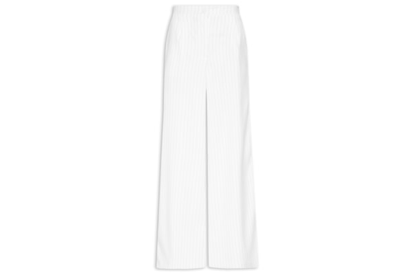 Calça Feminina Alfaiataria Risca De Giz - Branco