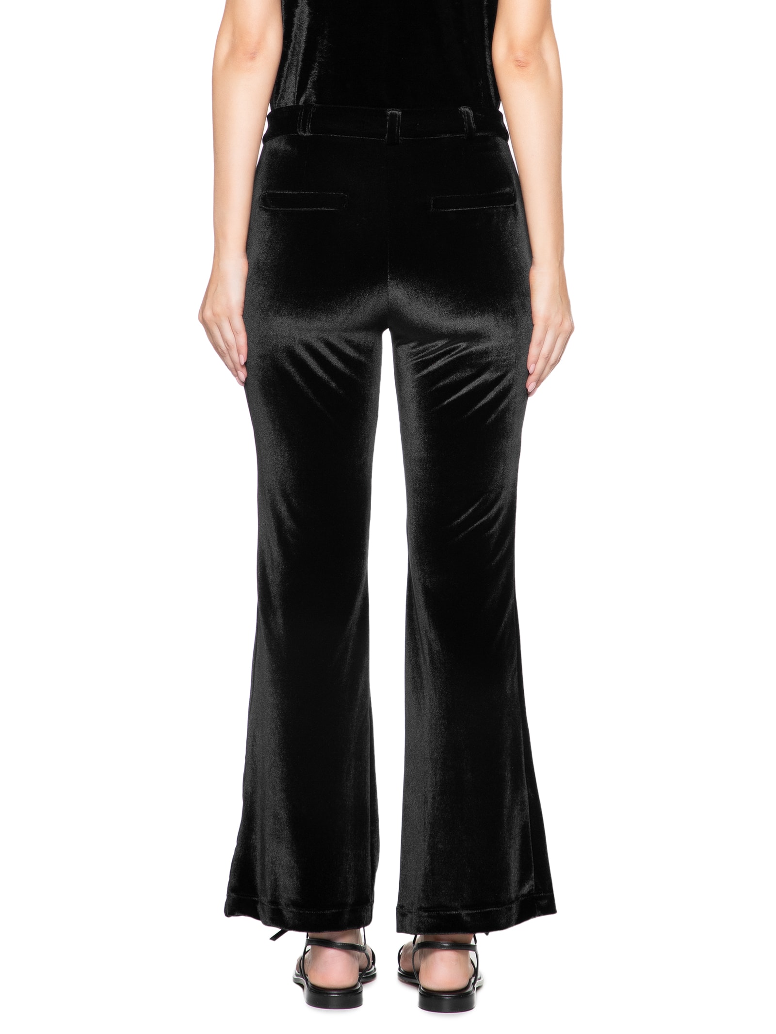 Calça Feminina Alfaiataria Veludo Preto Maria Filó