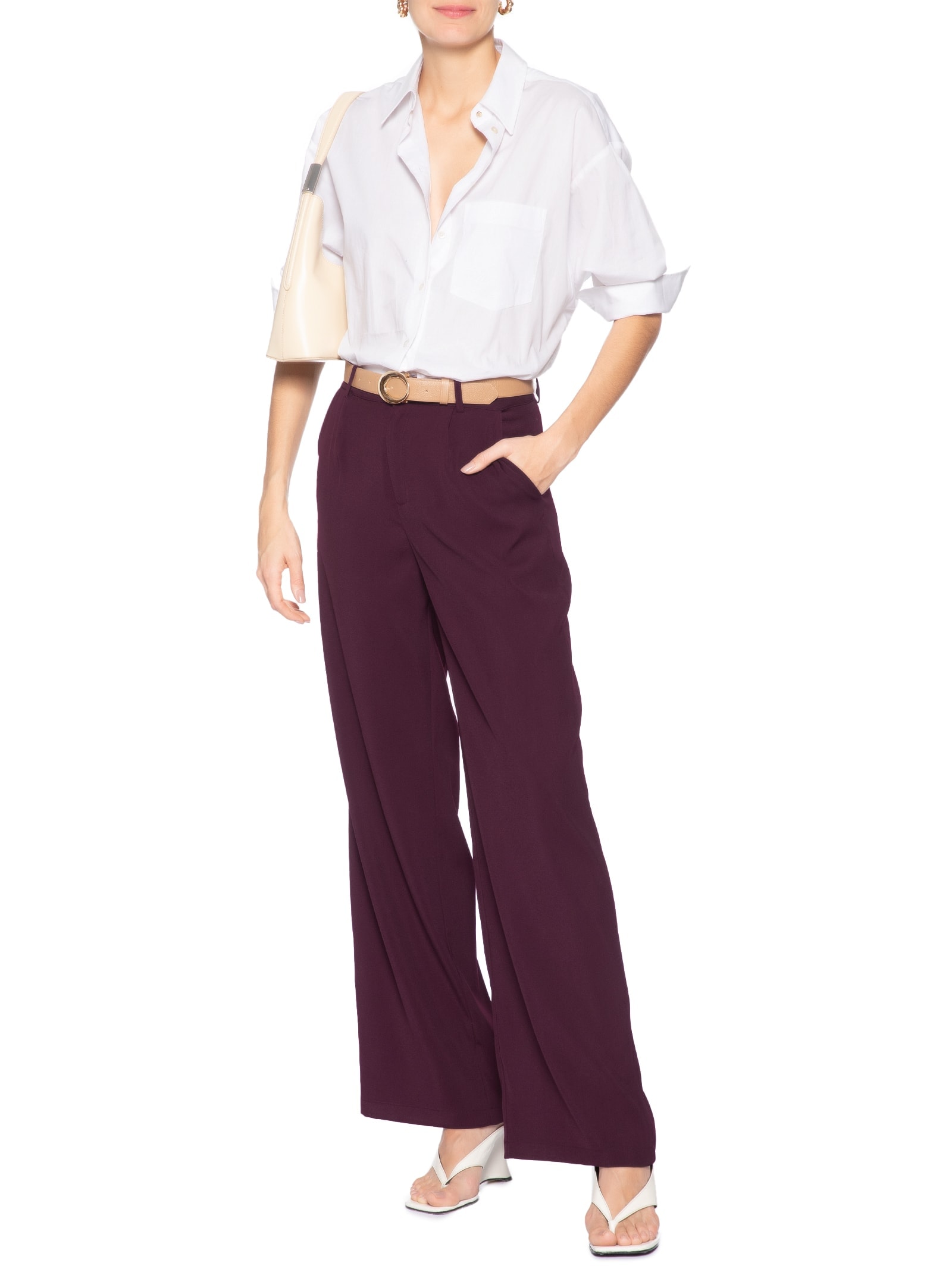 Calça Feminina Alfaiataria Vermelho Market 33