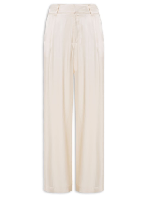 Calça Feminina Alfaiataria Viscose Acetinada Glow – Off White