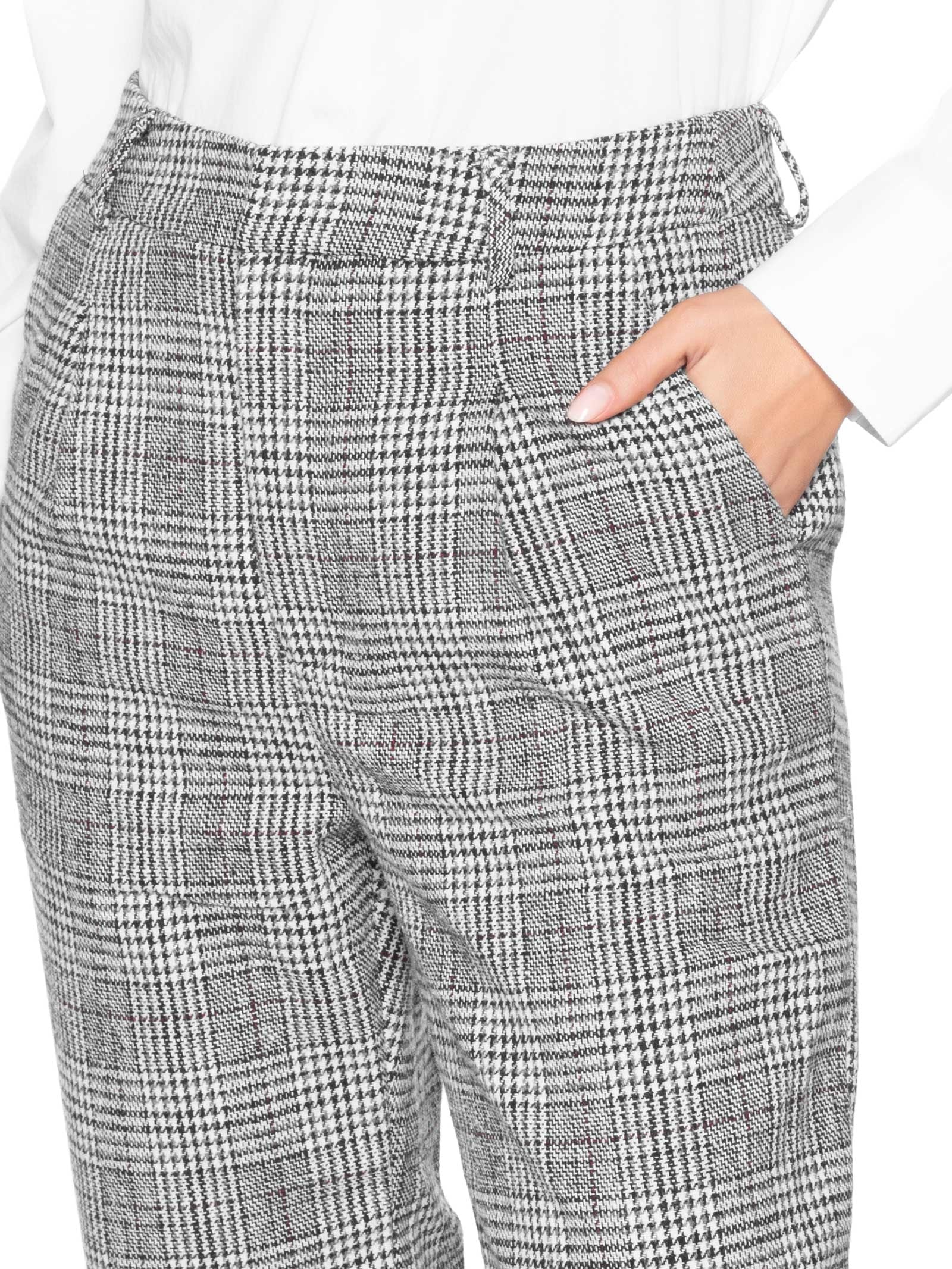 Calça Feminina Alfaiataria Xadrez Preto Basiq