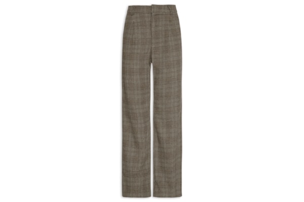 Calça Feminina Alfaiataria Xadrez – Marrom