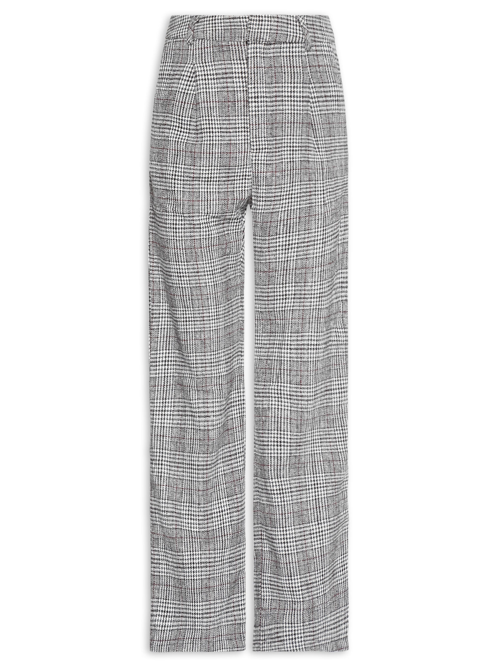 Calça Feminina Alfaiataria Xadrez – Preto Basiq