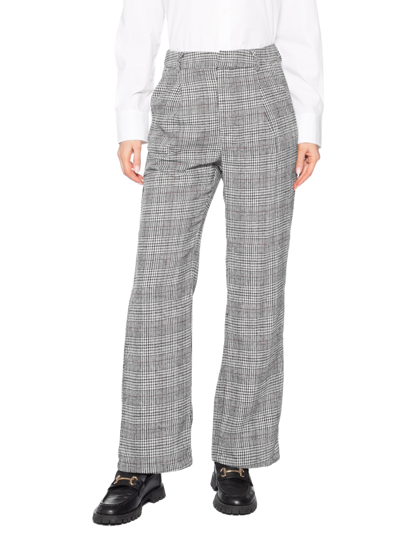 Calça Feminina Alfaiataria Xadrez – Preto Basiq