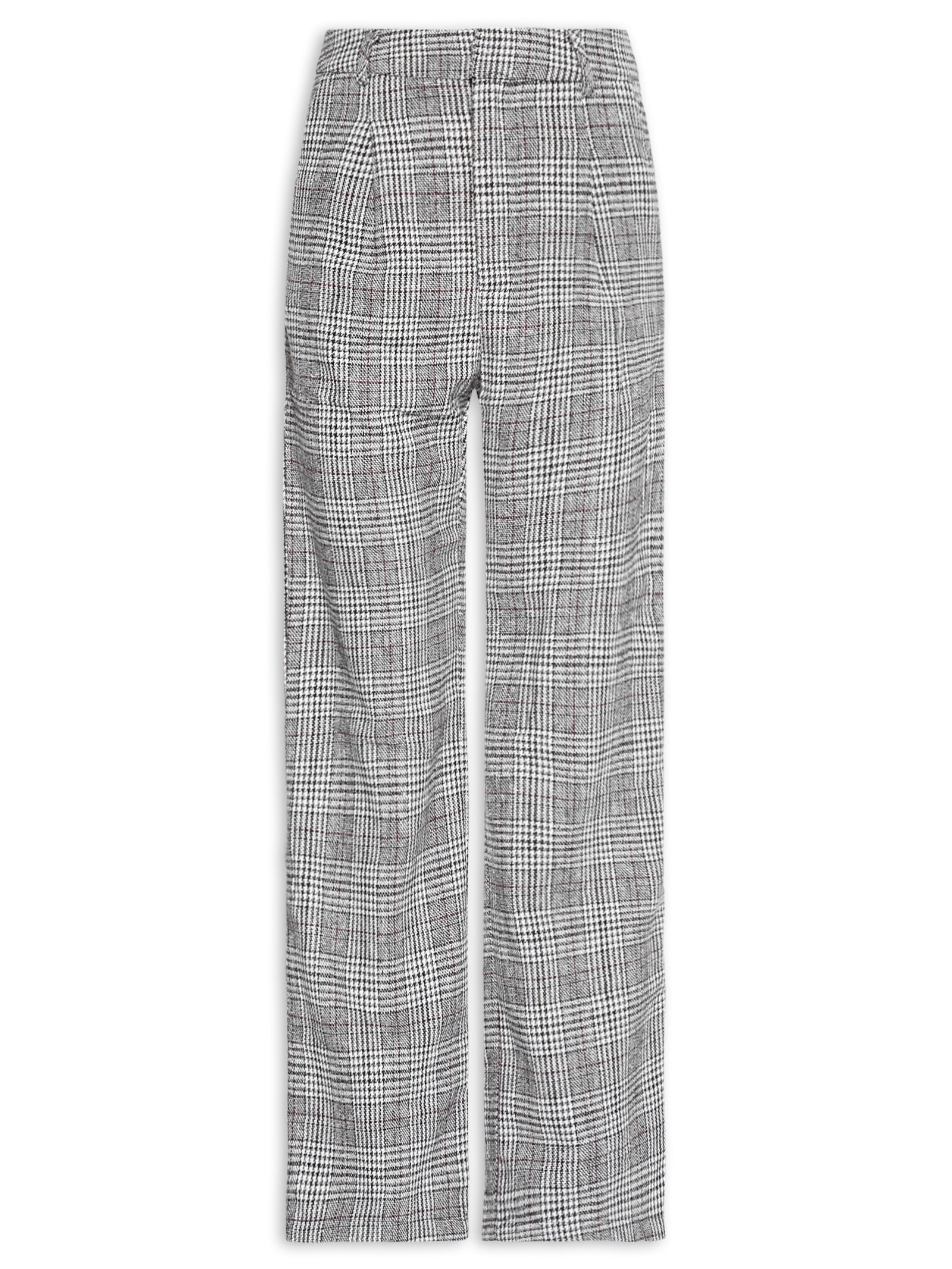 Calça Feminina Alfaiataria Xadrez – Preto Basiq