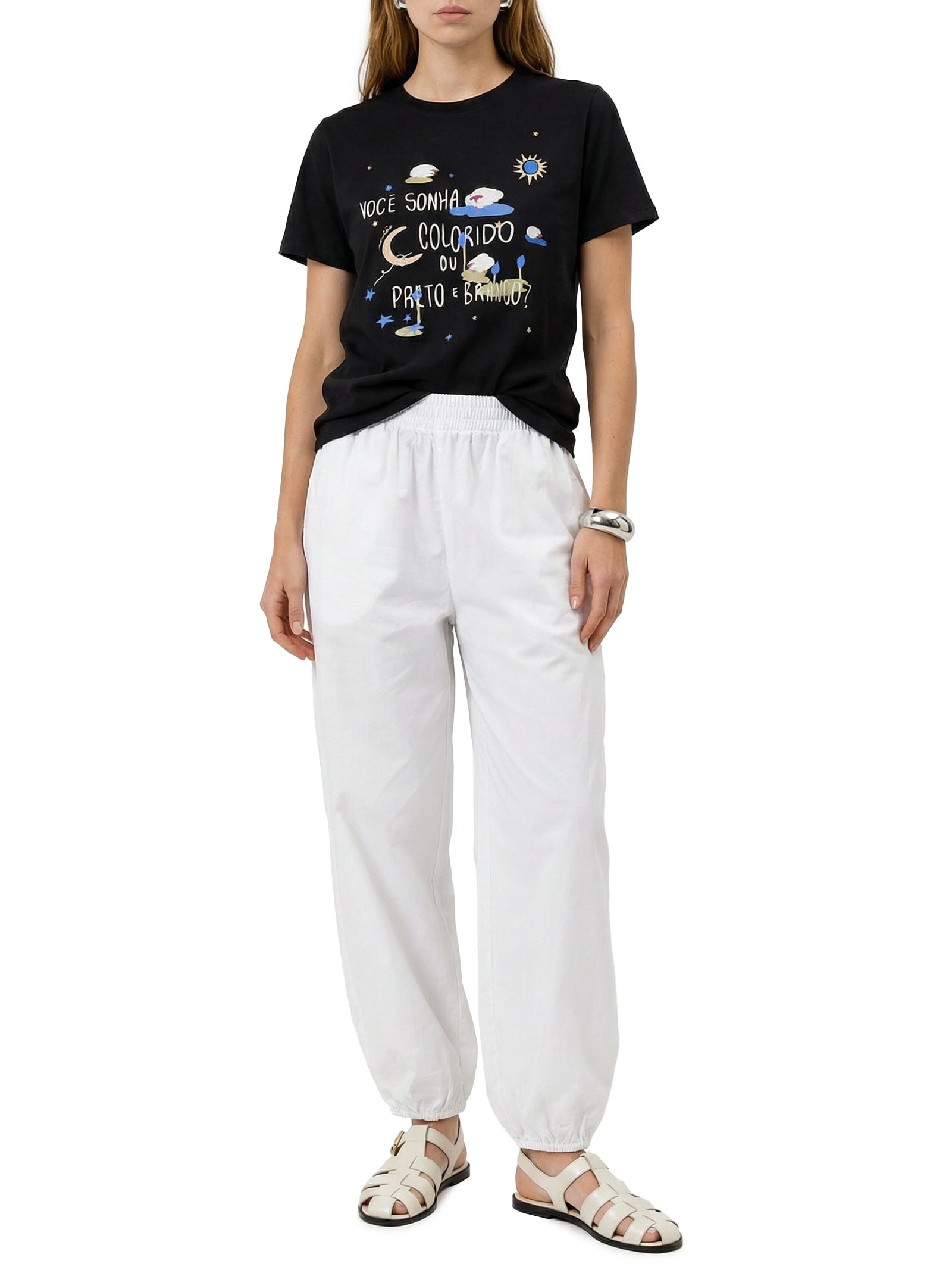 Calça Feminina Alg Ballon Branco Cantão