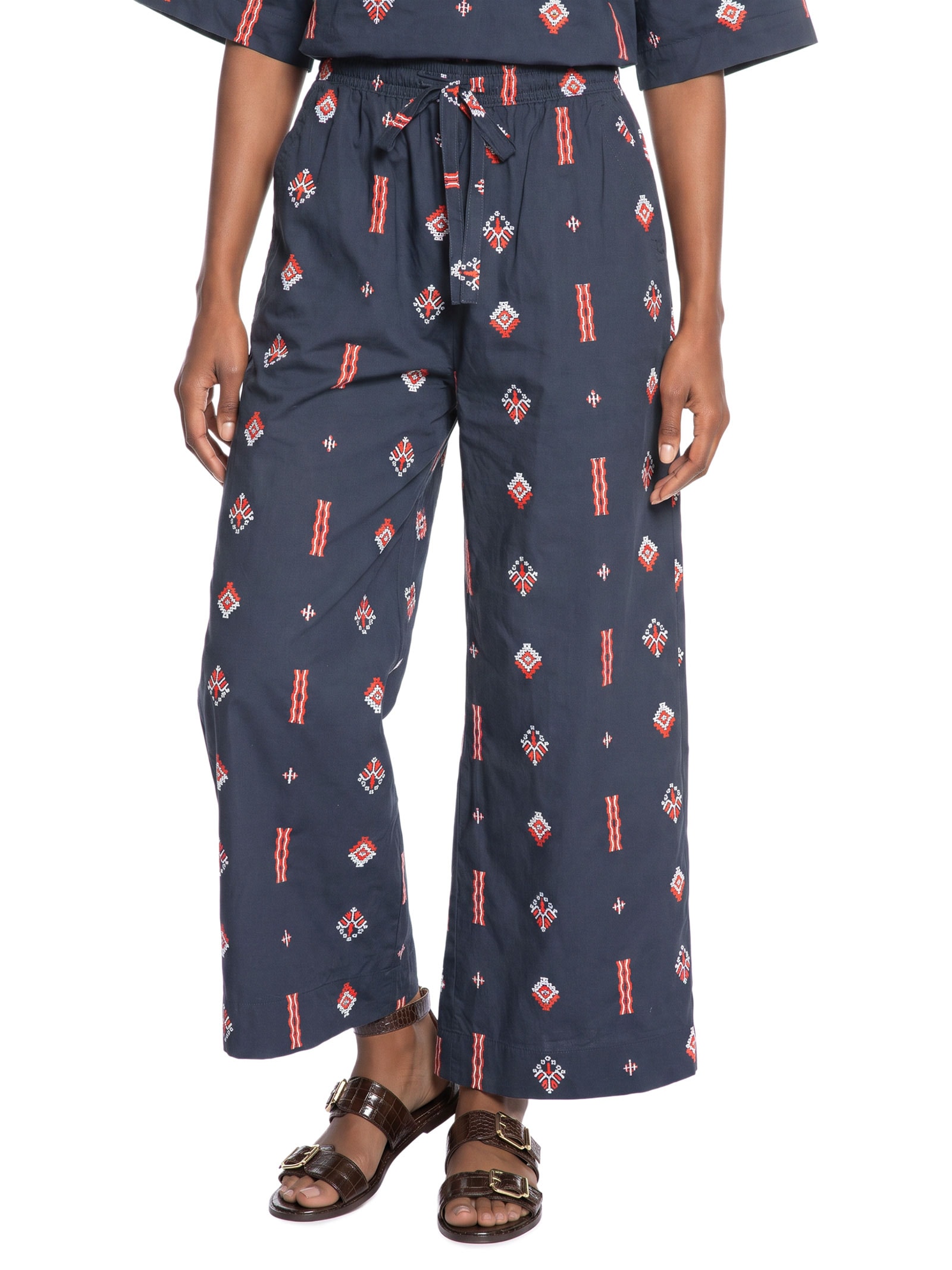 Calça Feminina Alg Bordado Marine – Azul Cantão