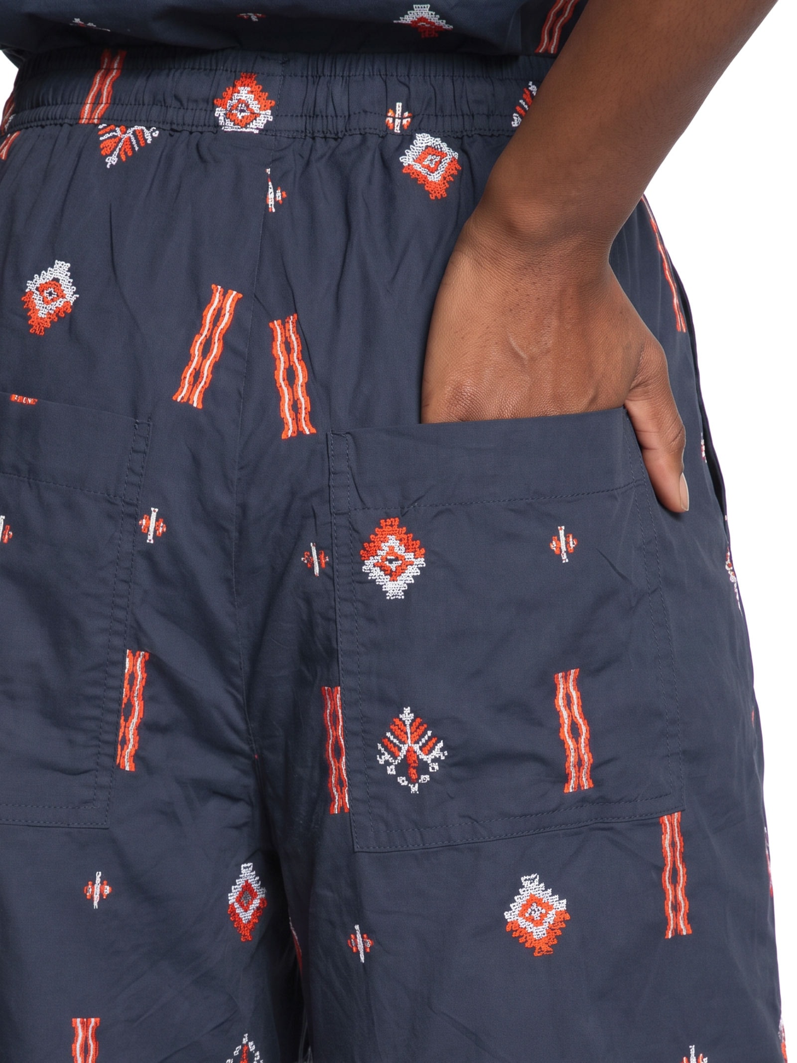 Calça Feminina Alg Bordado Marine – Azul Cantão