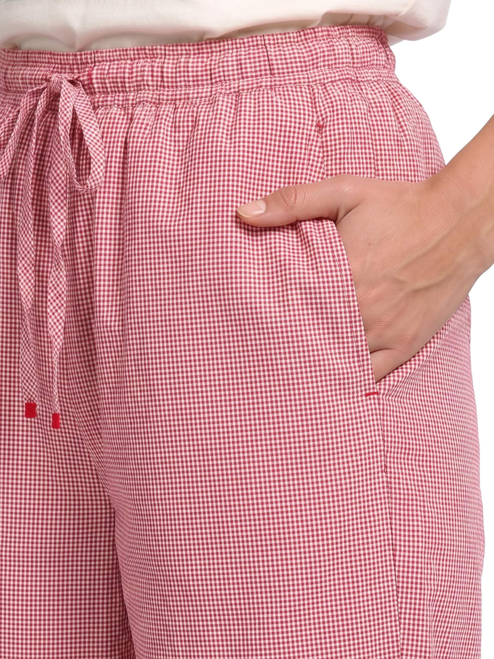 Calça Feminina Alg Vichy Vermelho Cantão
