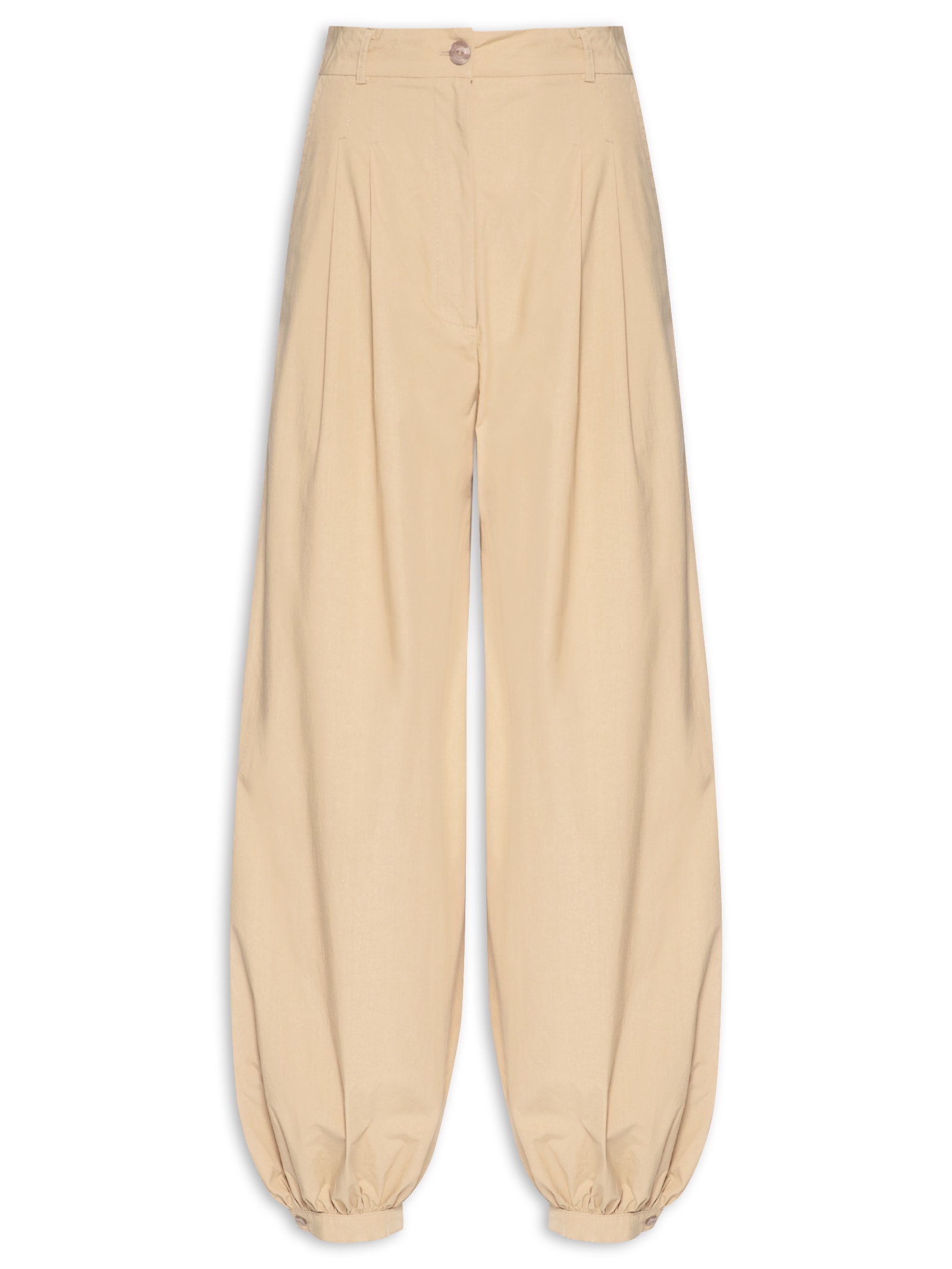 Calça Feminina Algodão Ampla Bege Dress To